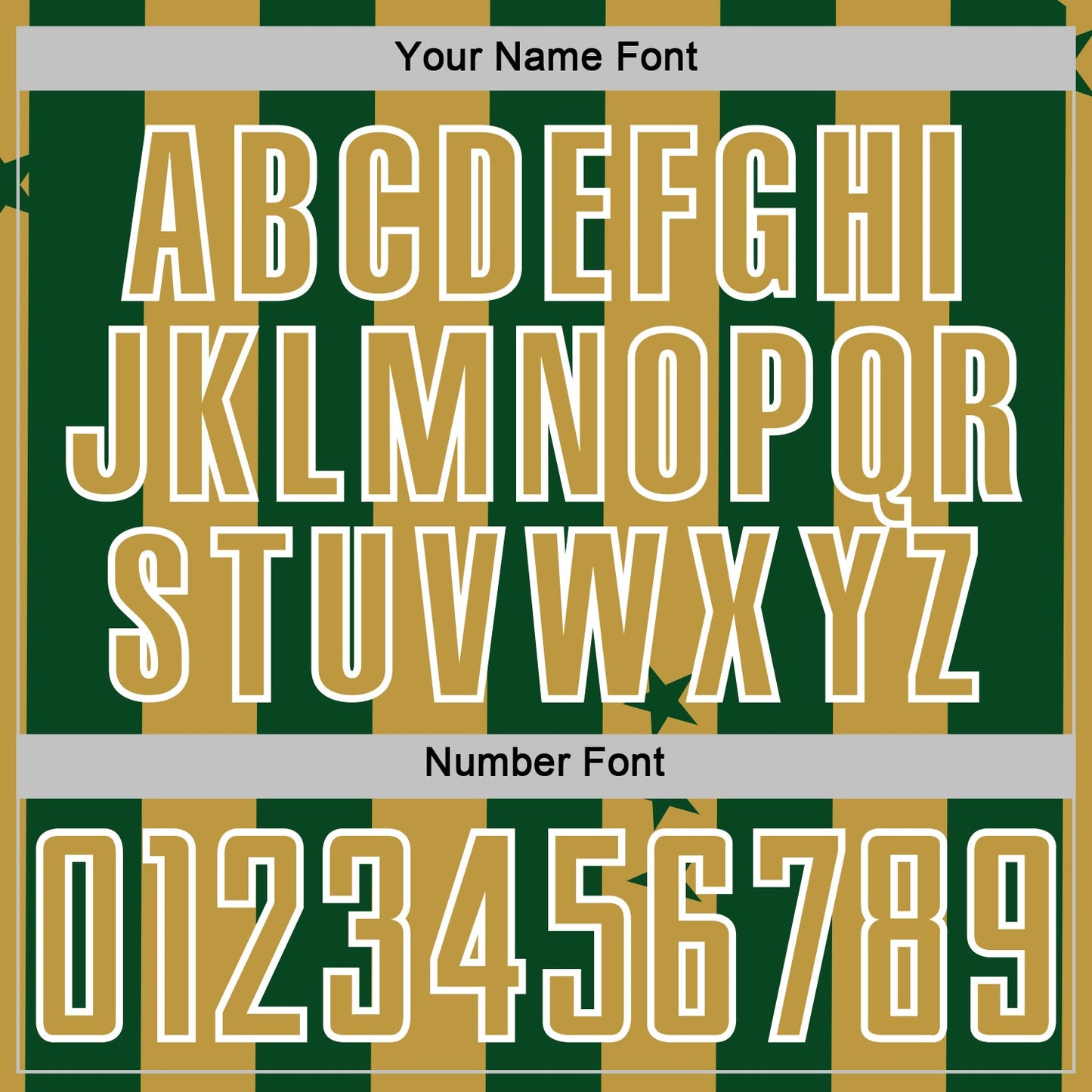 Custom Green Old Gold-White Stars And Stripes Sports Sublimation Soccer Uniform Jersey view 6