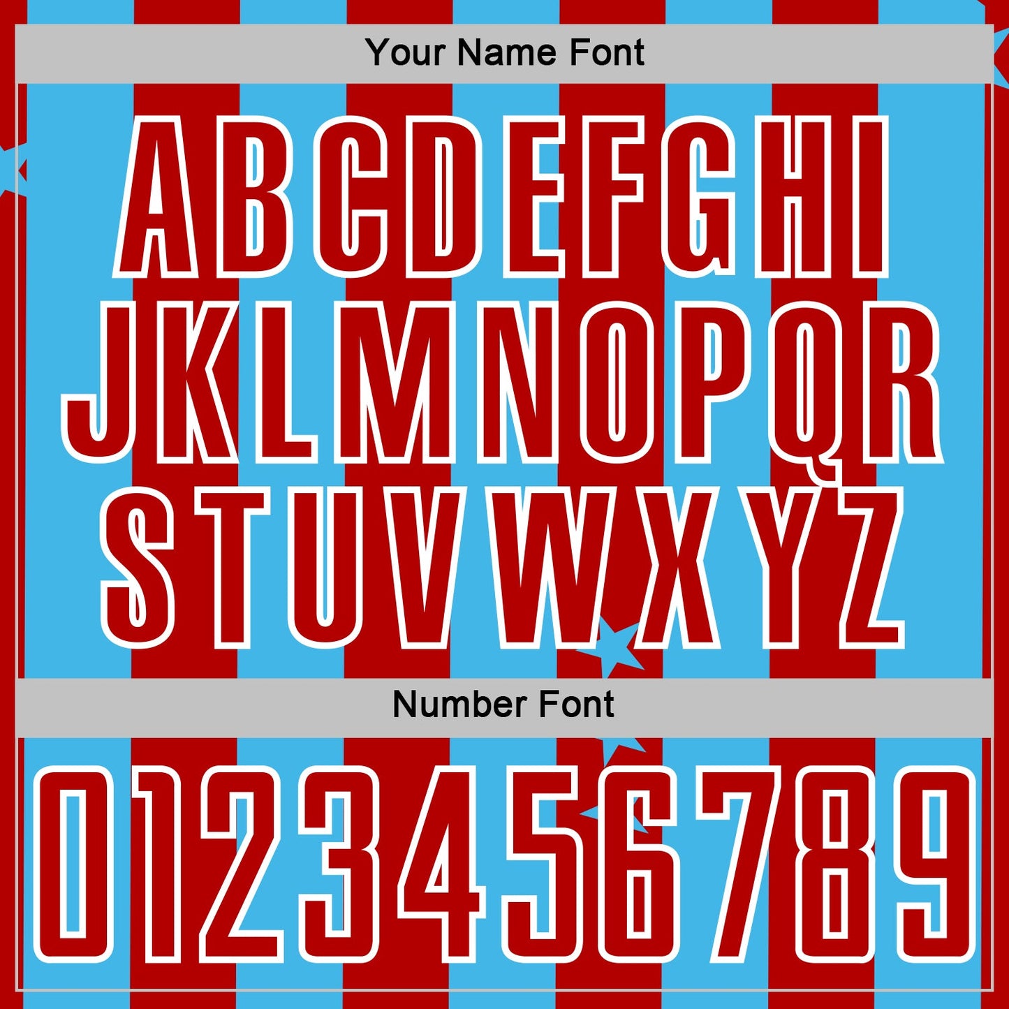 Custom Sky Blue Red-White Stars And Stripes Sports Sublimation Soccer Uniform Jersey view 6
