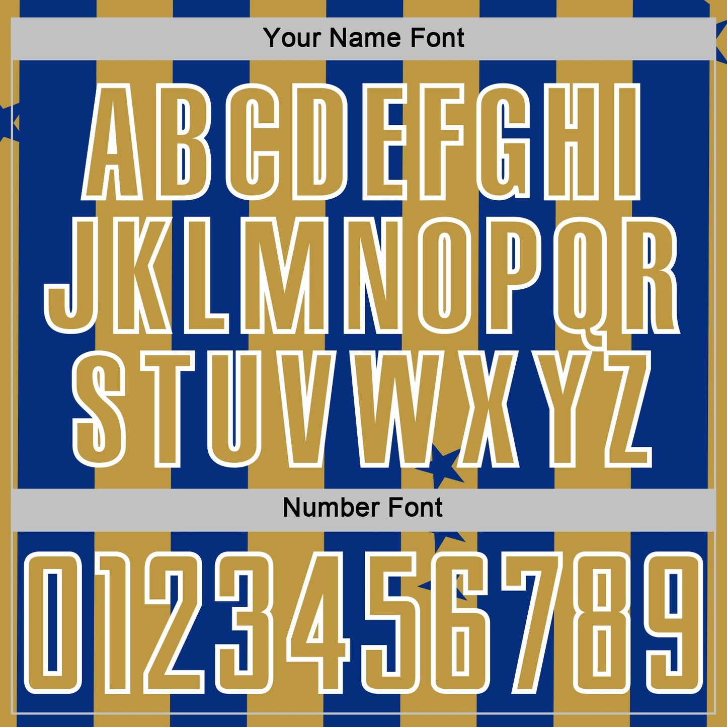 Custom Royal Old Gold-White Stars And Stripes Sports Sublimation Soccer Uniform Jersey view 6
