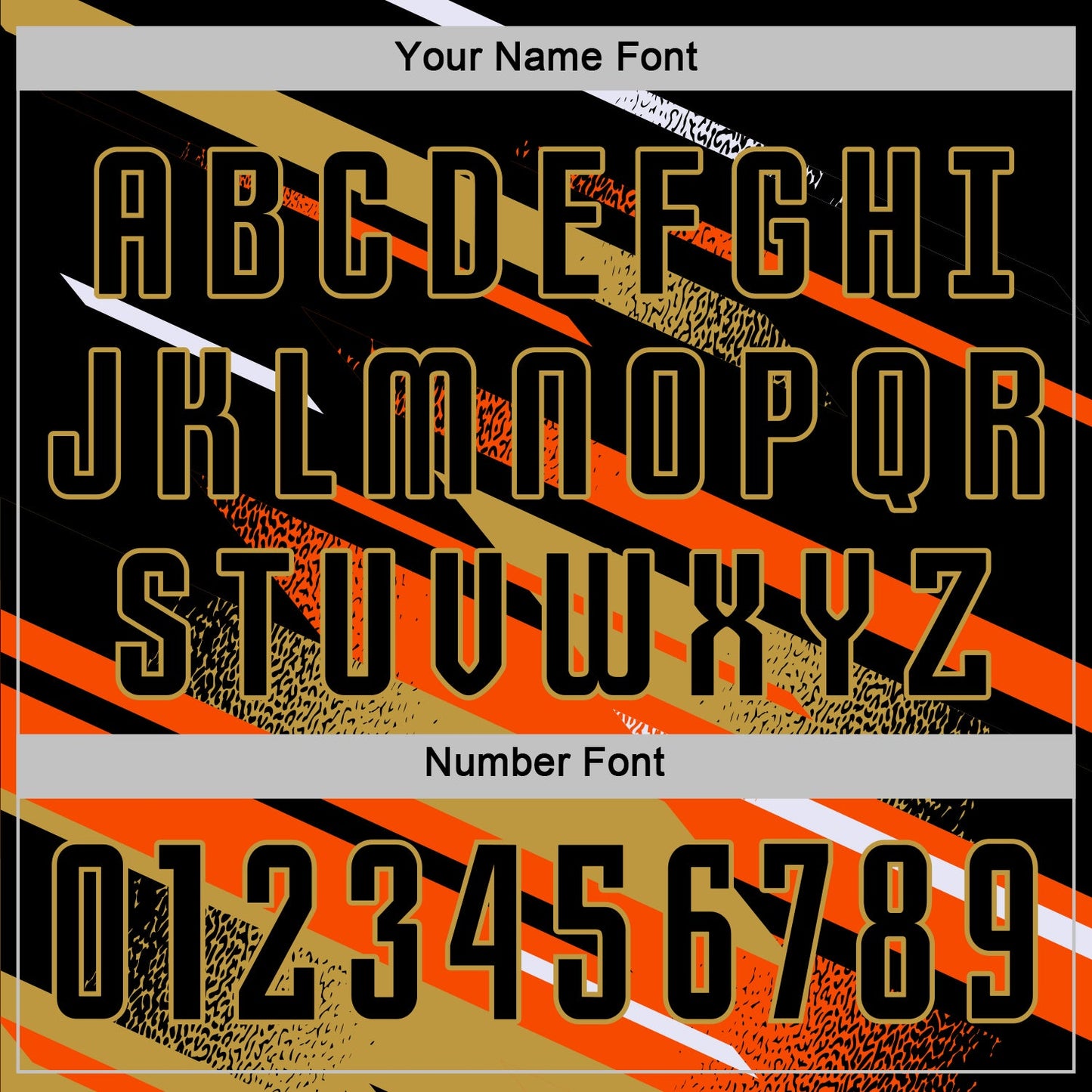 Custom Black Orange Old Gold-White Grunge Stripe And Grainy Sports Sublimation Soccer Uniform Jersey view 6