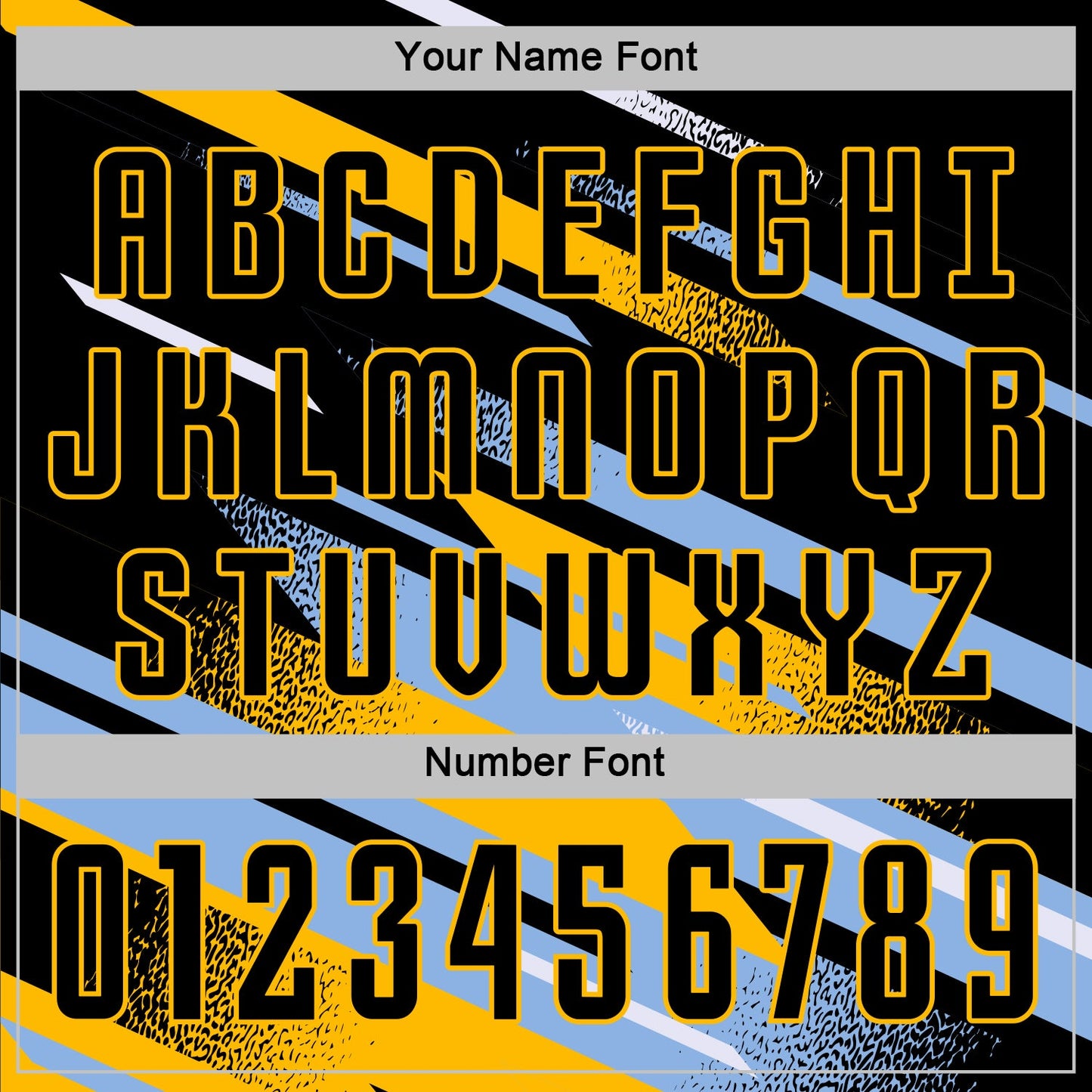 Custom Black Light Blue Gold-White Grunge Stripe And Grainy Sports Sublimation Soccer Uniform Jersey view 6