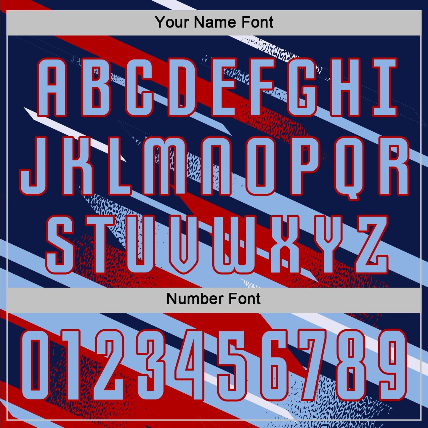 Custom Navy Light Blue Red-White Grunge Stripe And Grainy Sports Sublimation Soccer Uniform Jersey view 6