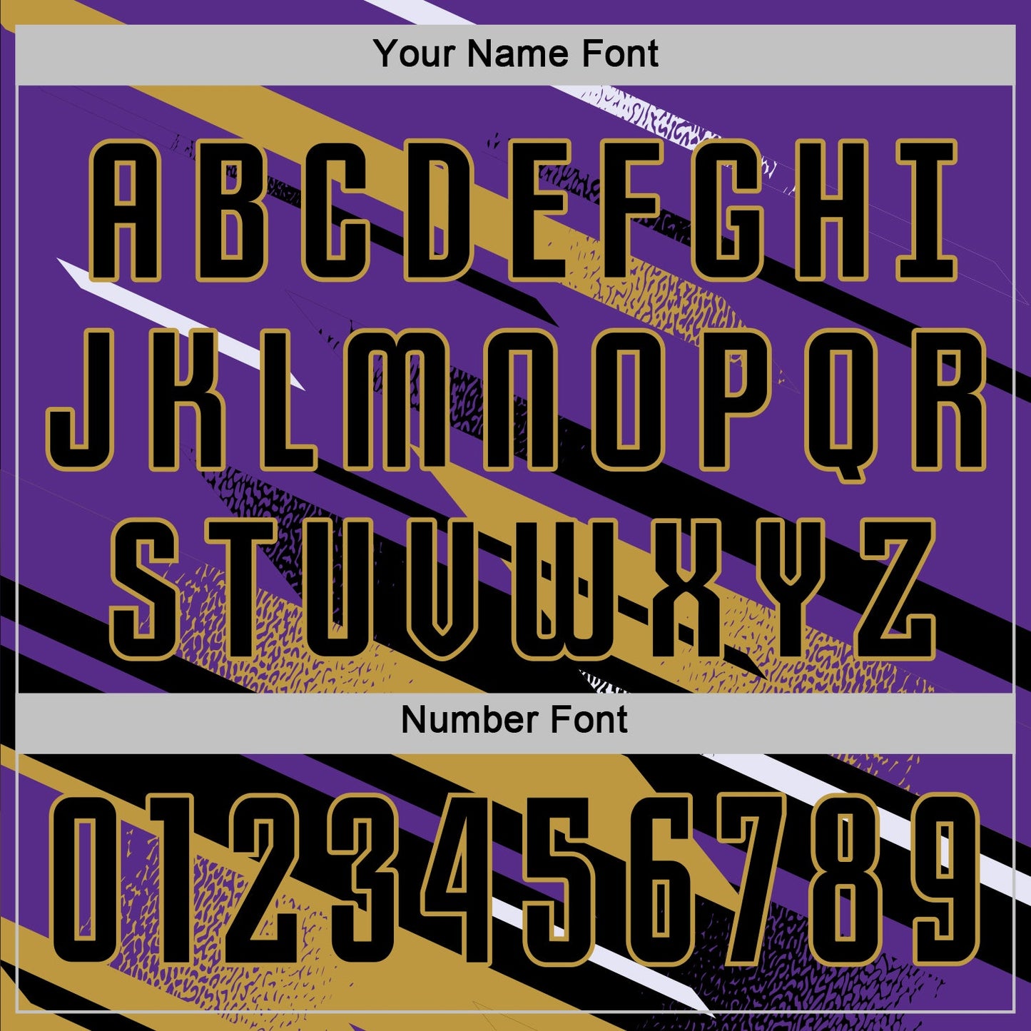 Custom Purple Black Old Gold-White Grunge Stripe And Grainy Sports Sublimation Soccer Uniform Jersey view 6