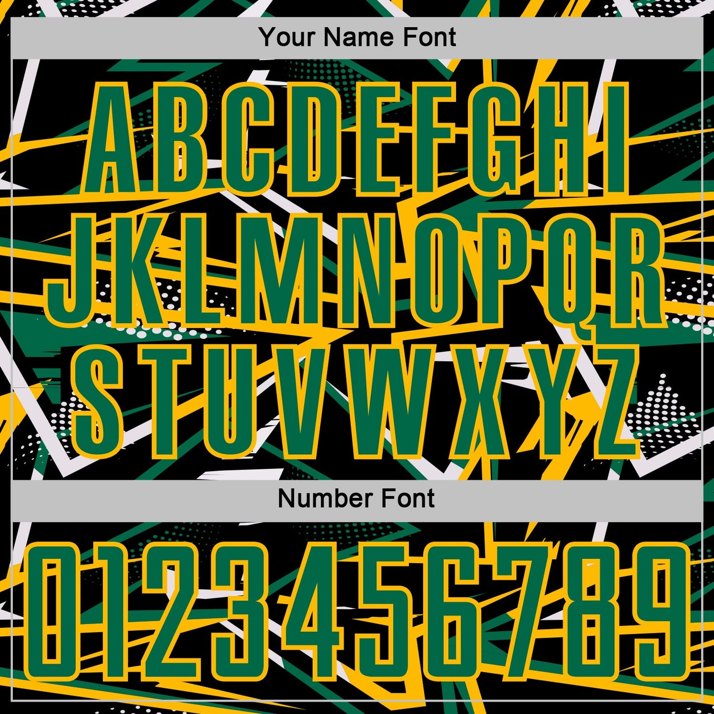 Custom Black Kelly Green Gold-White Abstract Geometric Stripes Sports Sublimation Soccer Uniform Jersey view 6