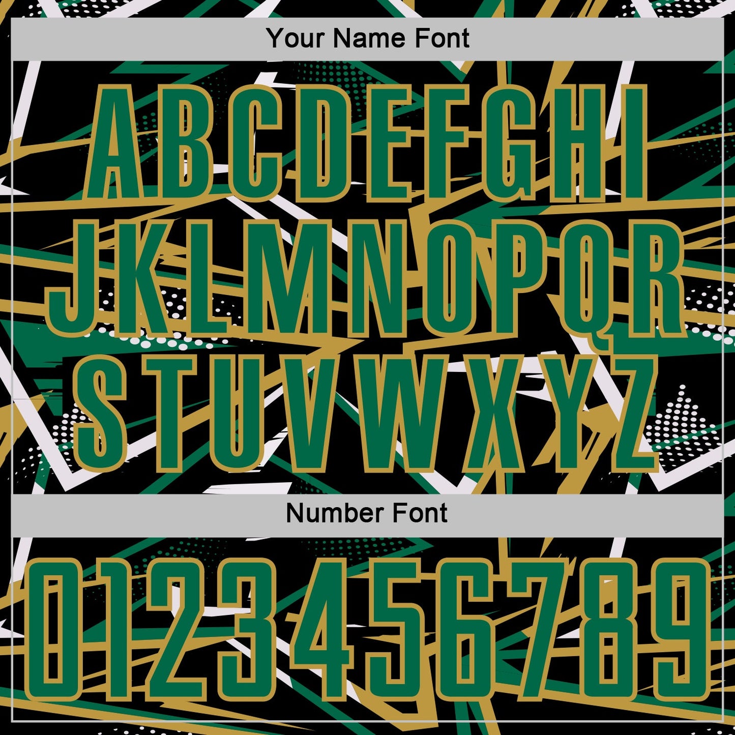 Custom Black Kelly Green Old Gold-White Abstract Geometric Stripes Sports Sublimation Soccer Uniform Jersey view 6