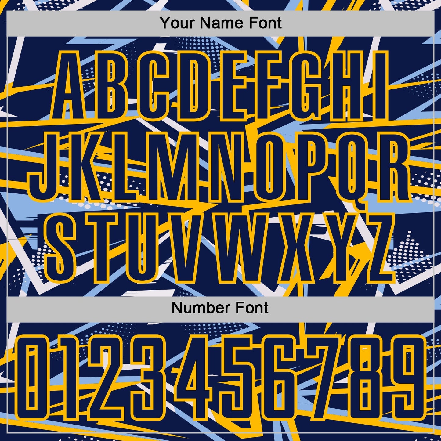 Custom Navy Light Blue Gold-White Abstract Geometric Stripes Sports Sublimation Soccer Uniform Jersey view 6