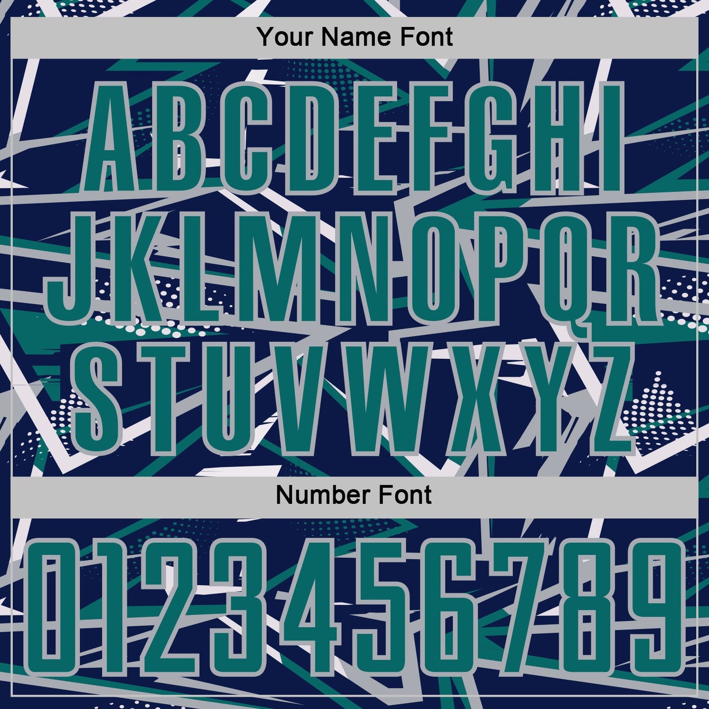 Custom Navy Teal Gray-White Abstract Geometric Stripes Sports Sublimation Soccer Uniform Jersey view 6