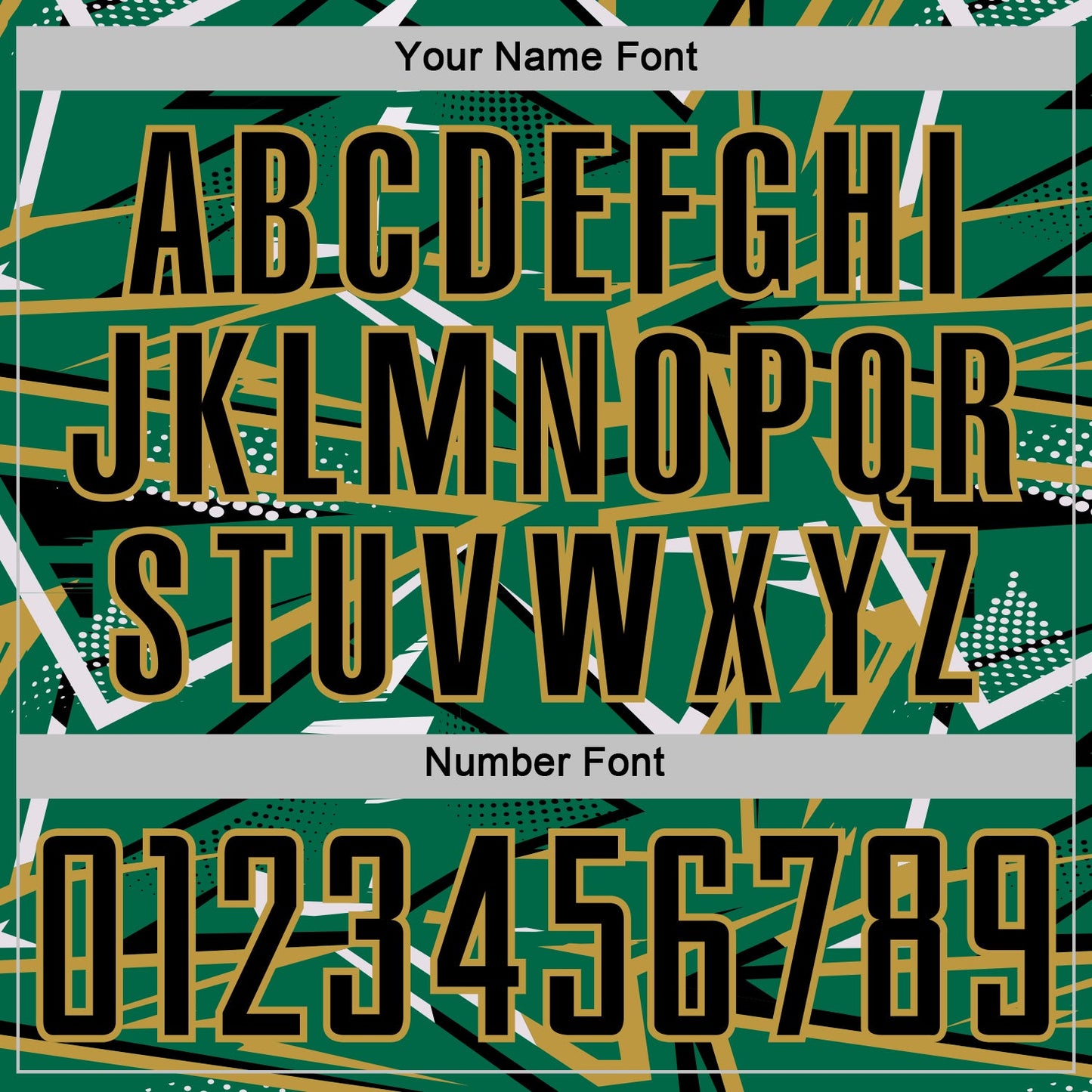 Custom Kelly Green Black Old Gold-White Abstract Geometric Stripes Sports Sublimation Soccer Uniform Jersey view 6