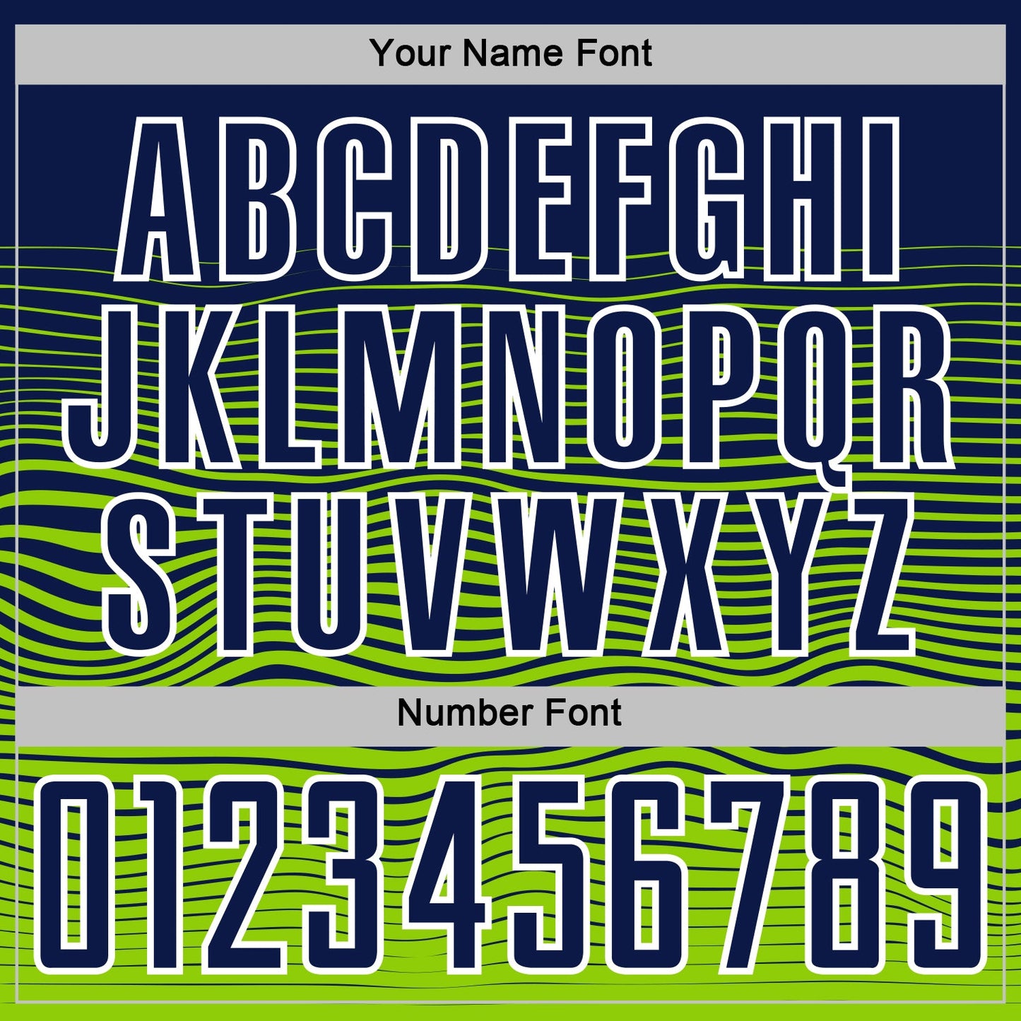 Custom Navy White-Neon Green Gradient Wave Line Sports Sublimation Soccer Uniform Jersey view 6