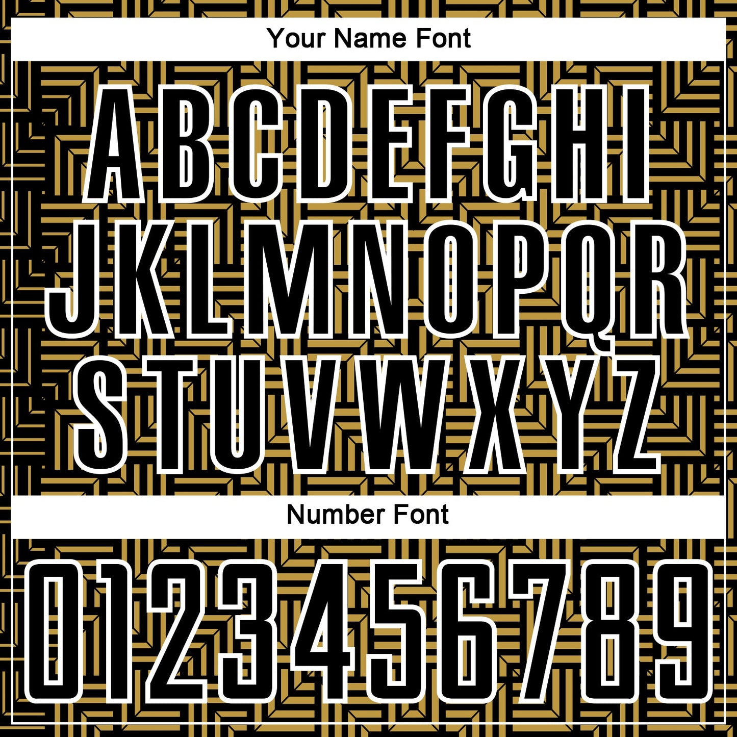 Custom Black Old Gold-White Geometric Maze Interlocking Square Sports Sublimation Soccer Uniform Jersey view 6