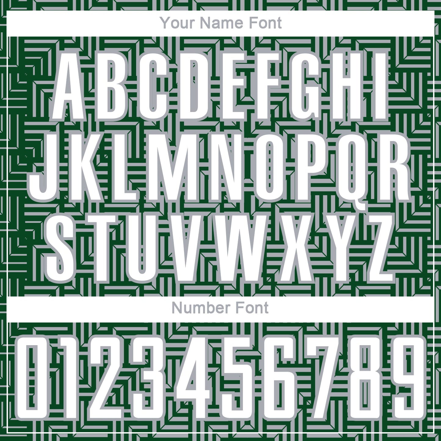 Custom Green White-Gray Geometric Maze Interlocking Square Sports Sublimation Soccer Uniform Jersey view 6