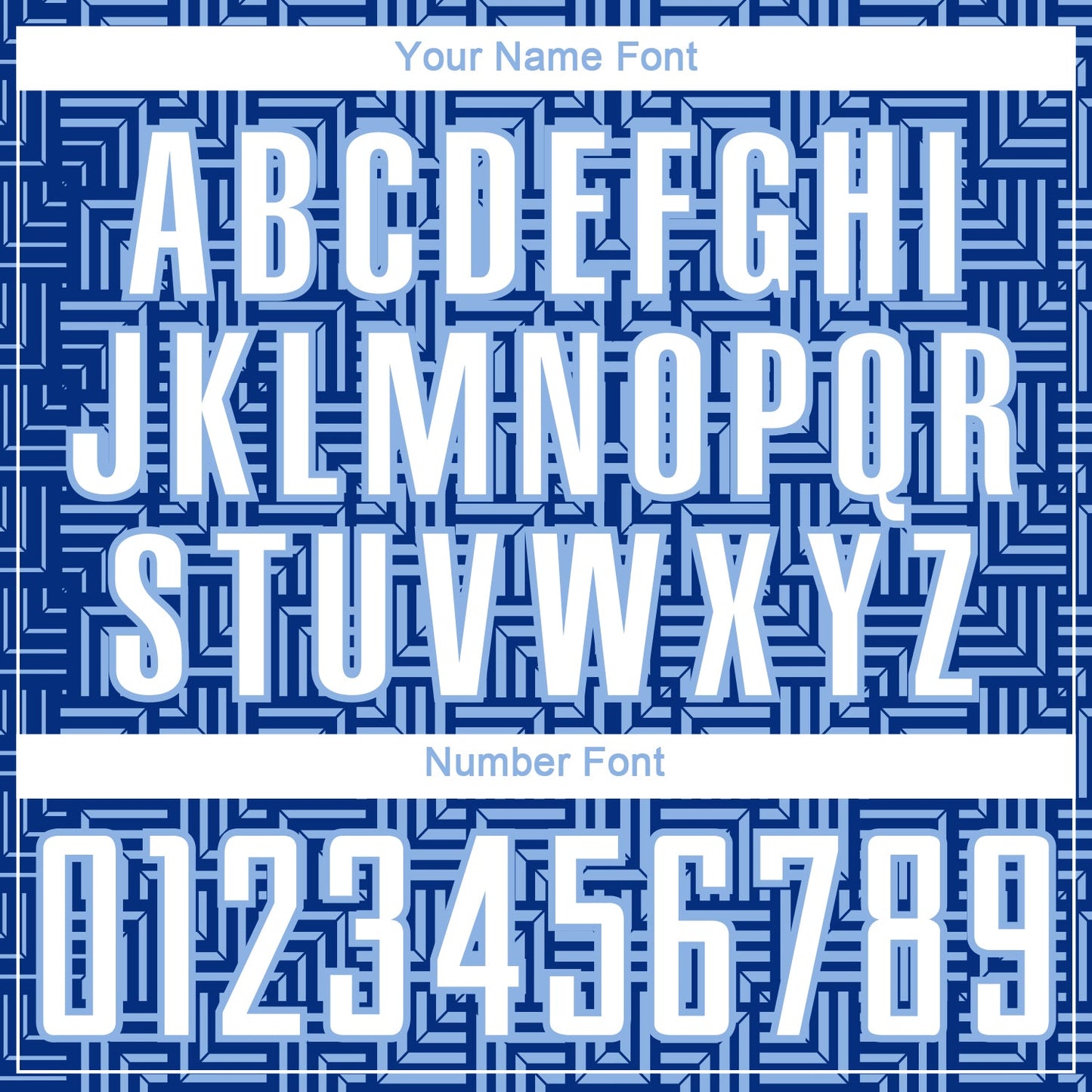 Custom Royal White-Light Blue Geometric Maze Interlocking Square Sports Sublimation Soccer Uniform Jersey view 6
