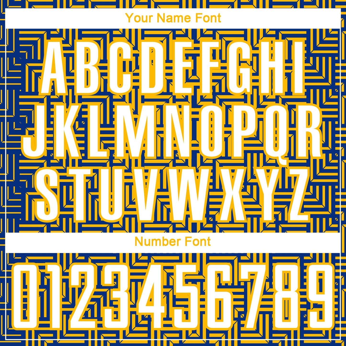 Custom Royal White-Gold Geometric Maze Interlocking Square Sports Sublimation Soccer Uniform Jersey view 6