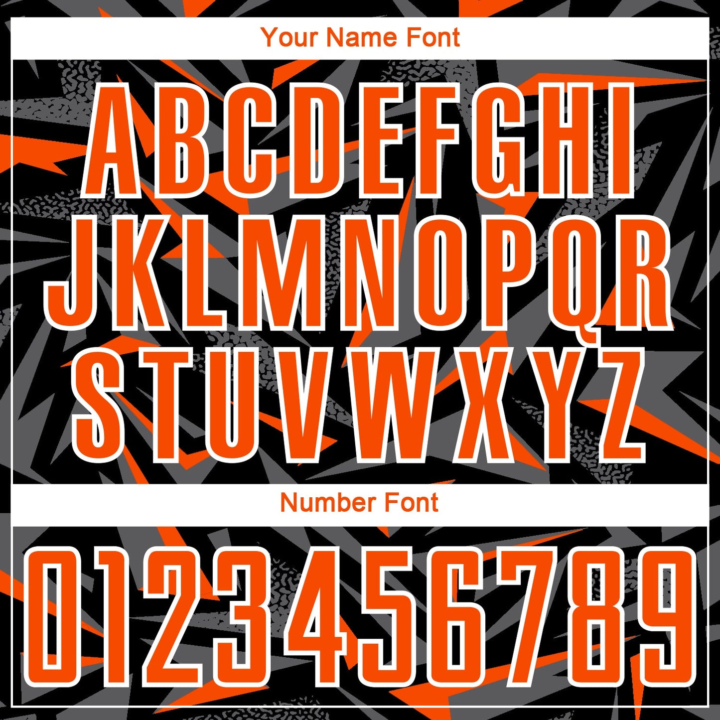 Custom Black Orange Steel Gray-White Cyber Mecha E-sport Geometric Shards Spike Sublimation Soccer Uniform Jersey view 6