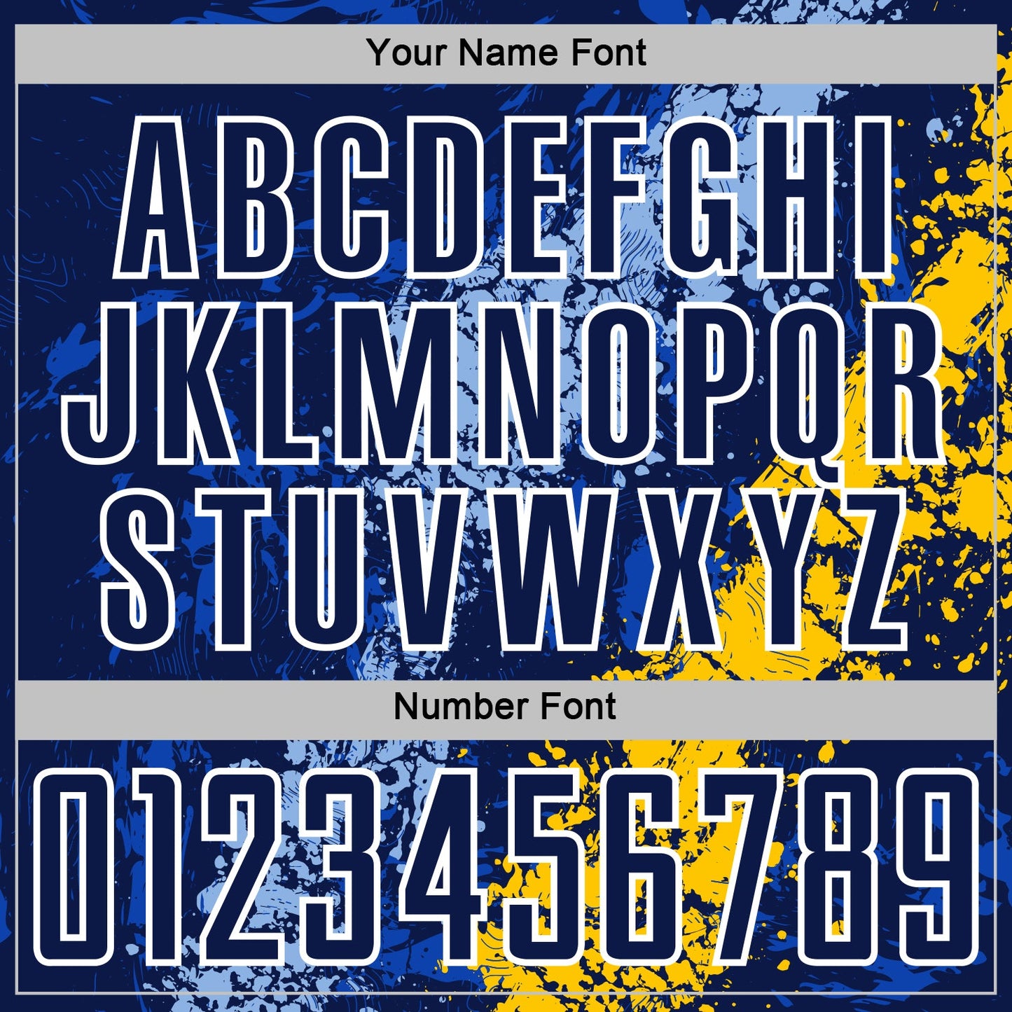 Custom Navy White Light Blue-Yellow Dripping Splatter Cracked Texture Sublimation Soccer Uniform Jersey view 6
