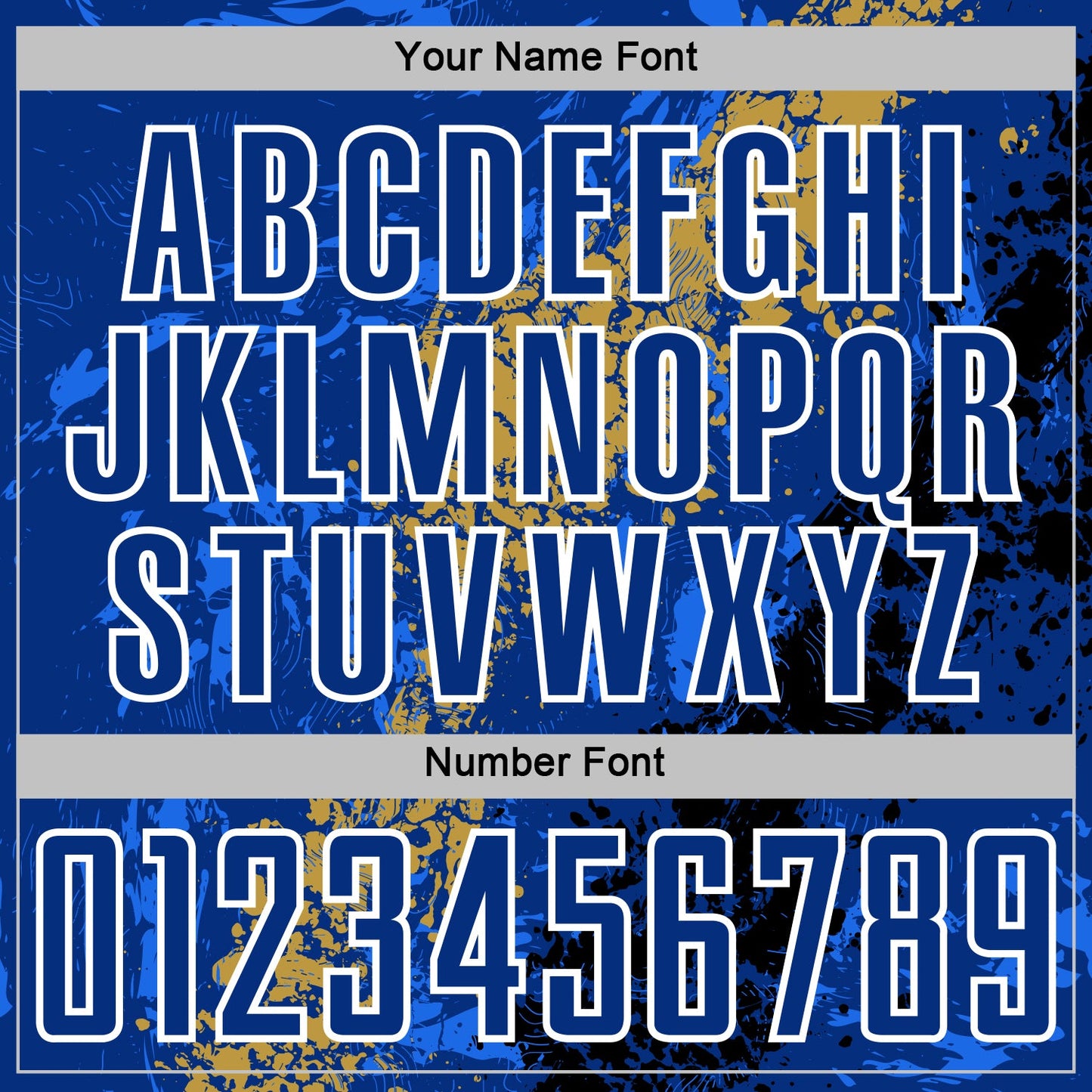 Custom Royal White Old Gold-Black Dripping Splatter Cracked Texture Sublimation Soccer Uniform Jersey view 6