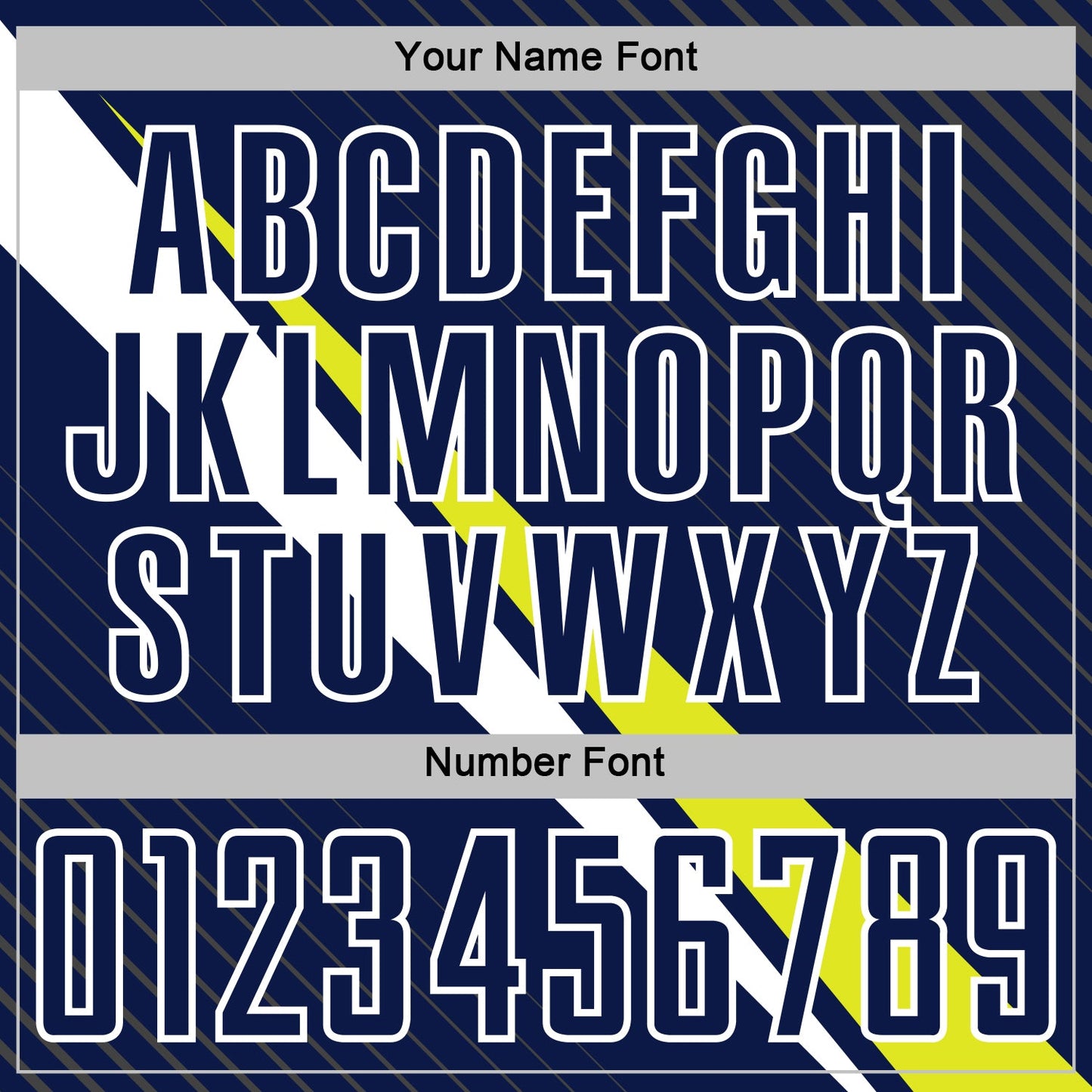 Custom Navy White-Neon Yellow Diagonal Stripes Sports Sublimation Soccer Uniform Jersey view 6