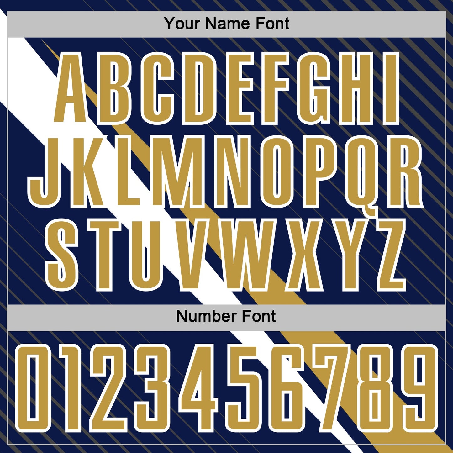 Custom Navy Old Gold-White Diagonal Stripes Sports Sublimation Soccer Uniform Jersey view 6