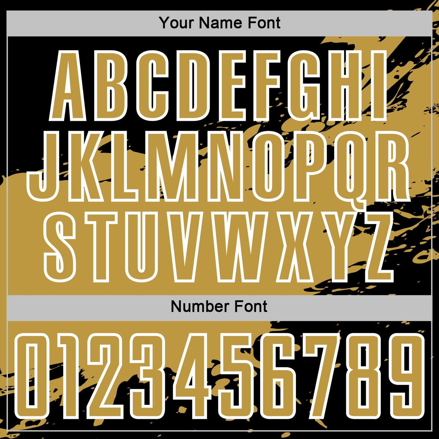Custom Old Gold Black-White Splash Color Block Sublimation Soccer Uniform Jersey view 6