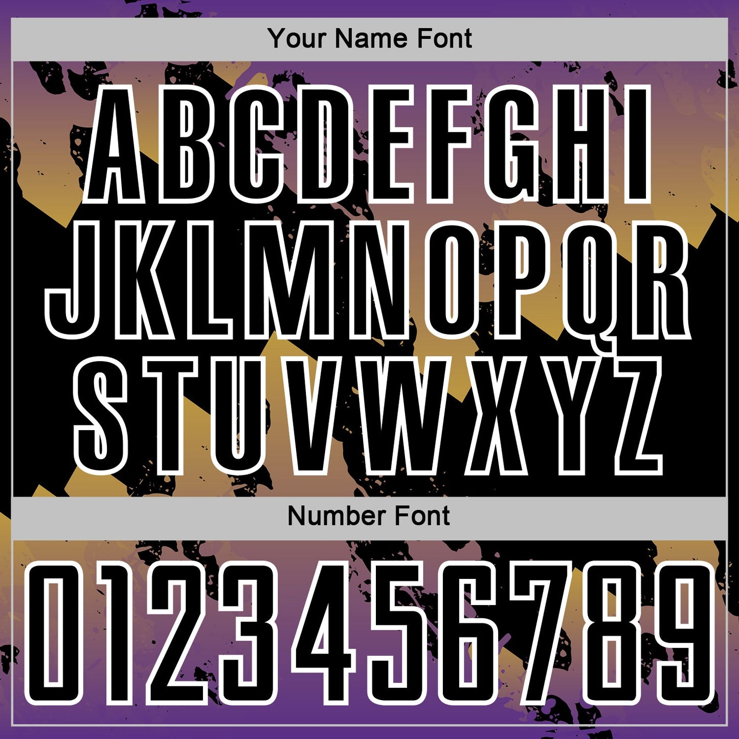 Custom Purple Black Old Gold-White Gradient Splash Sublimation Soccer Uniform Jersey view 6