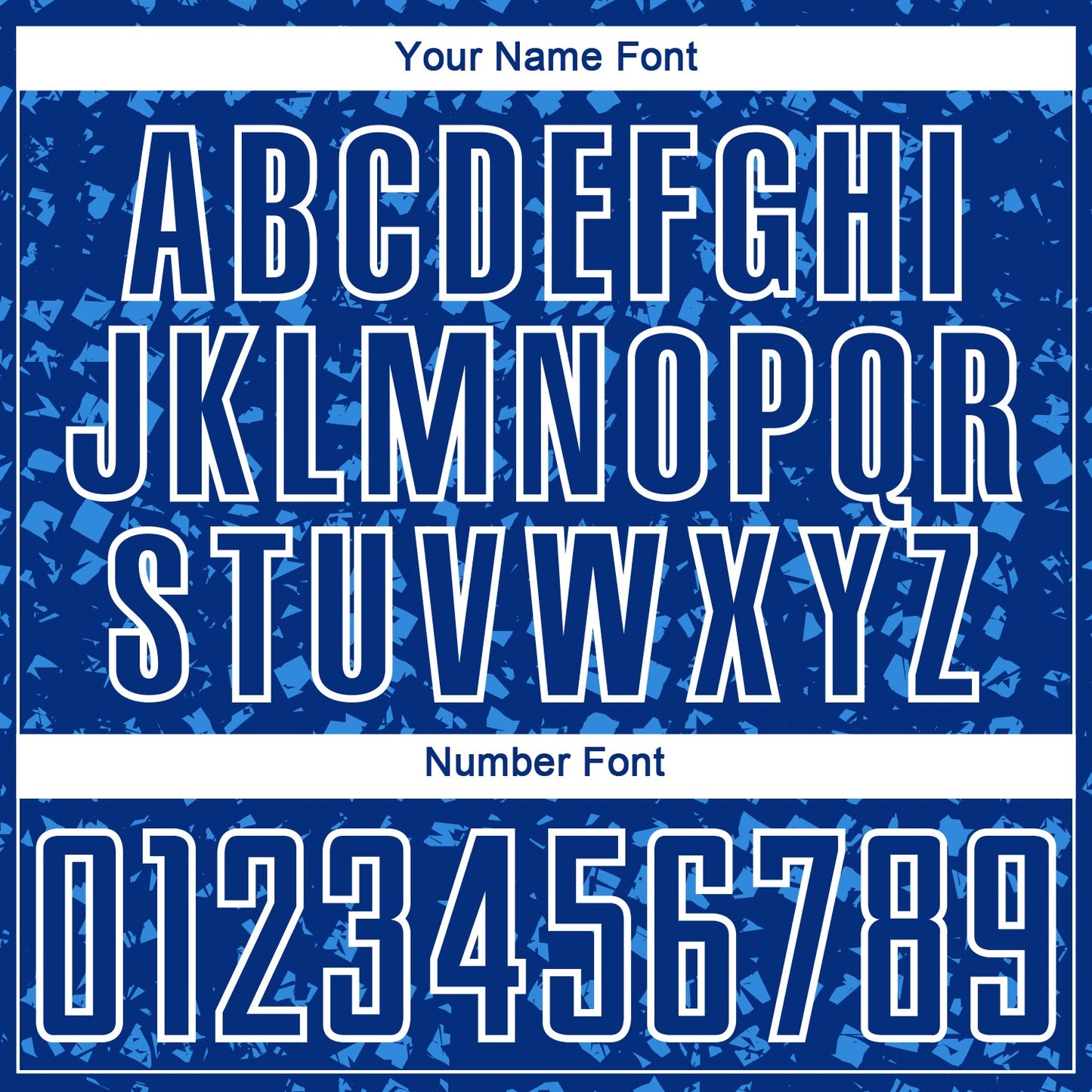 Custom Royal Powder Blue-White Digital Geometric Fragment Speckles Sublimation Soccer Uniform Jersey view 6
