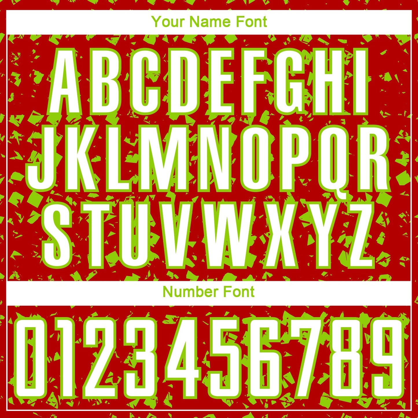 Custom Red White-Neon Green Digital Geometric Fragment Speckles Sublimation Soccer Uniform Jersey view 6