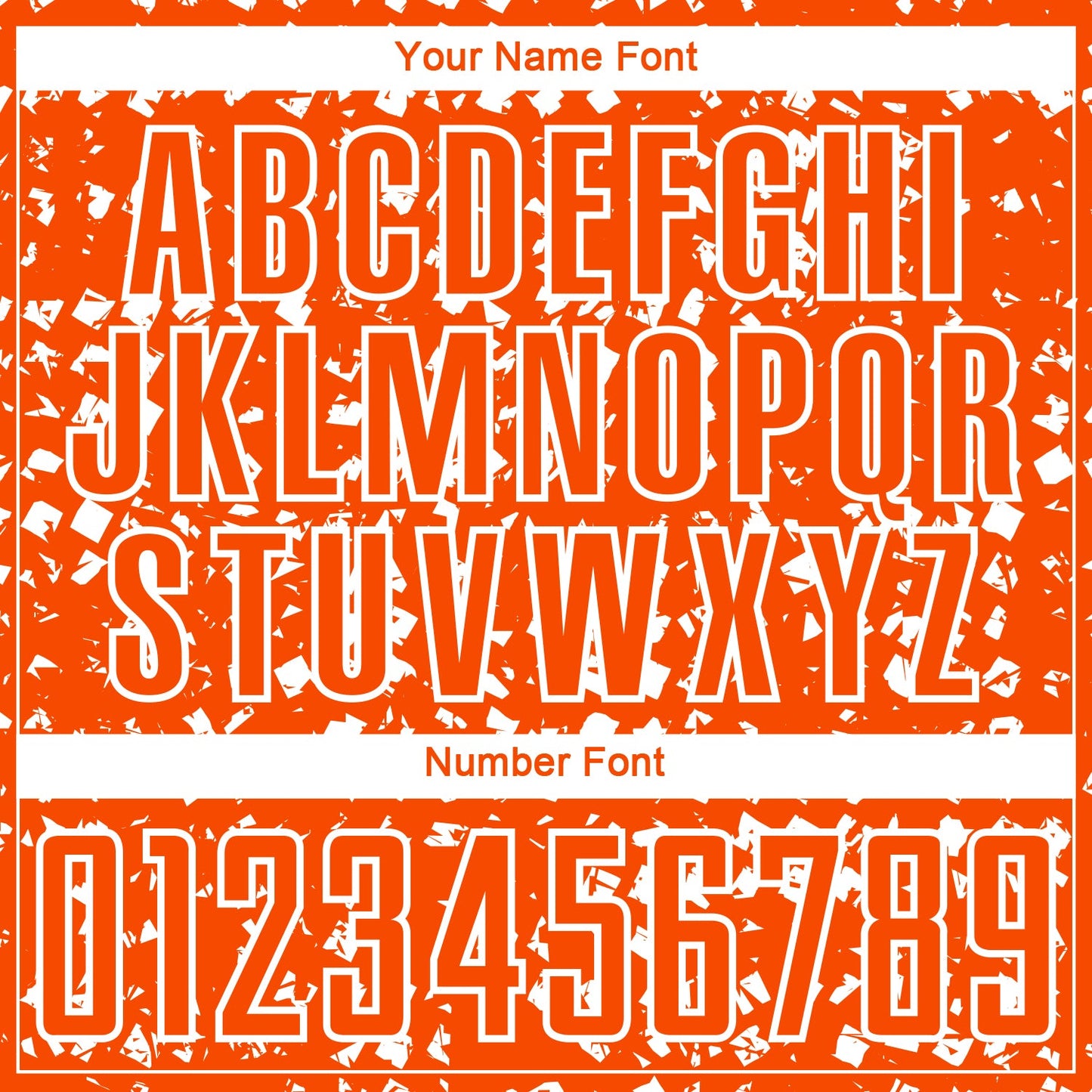 Custom Orange White Digital Geometric Fragment Speckles Sublimation Soccer Uniform Jersey view 6