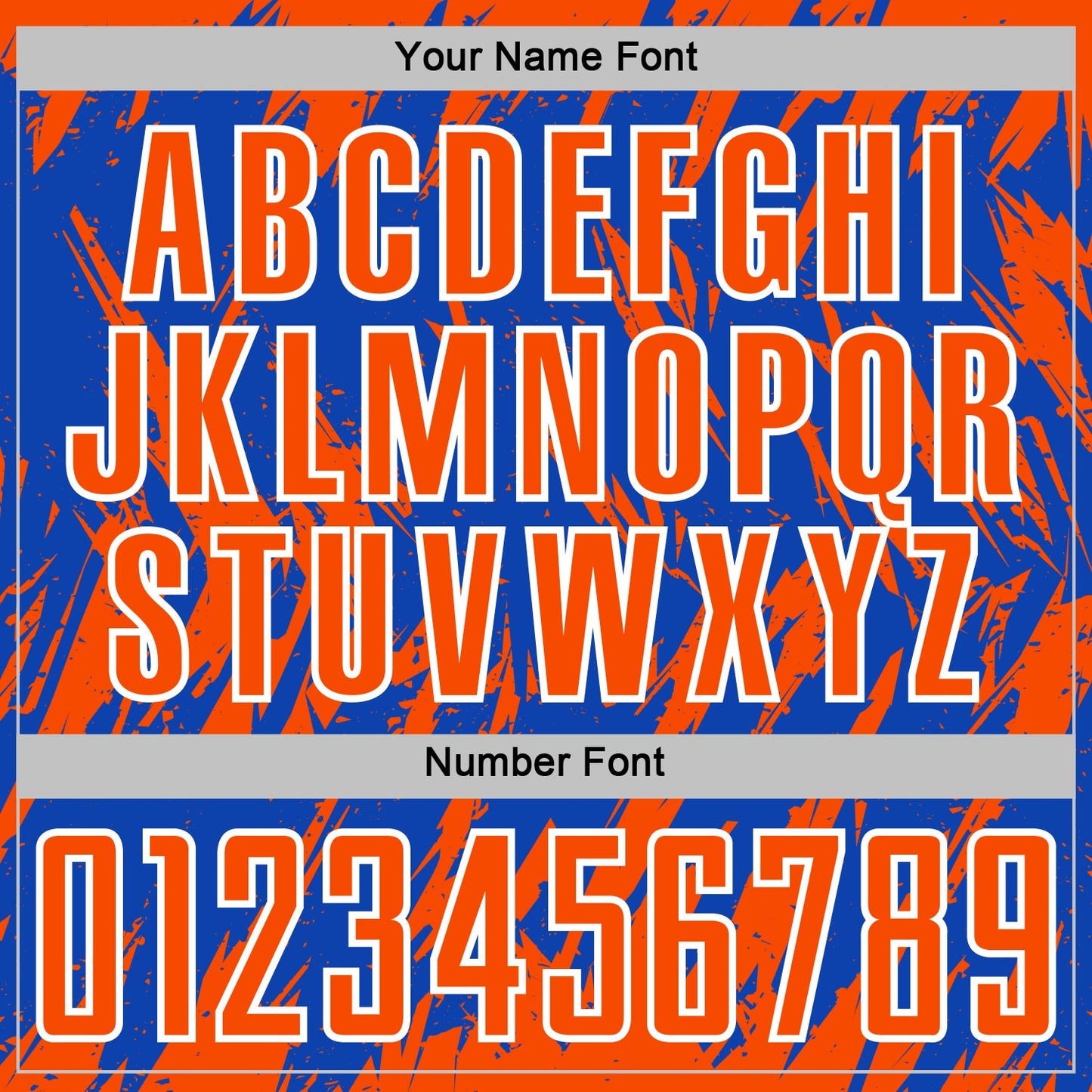 Custom Thunder Blue Orange-White Splatter Torn Sharp Brush Stroke Sublimation Soccer Uniform Jersey view 6