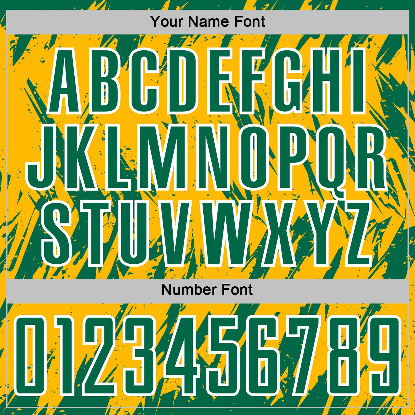 Custom Gold Kelly Green-White Splatter Torn Sharp Brush Stroke Sublimation Soccer Uniform Jersey view 6