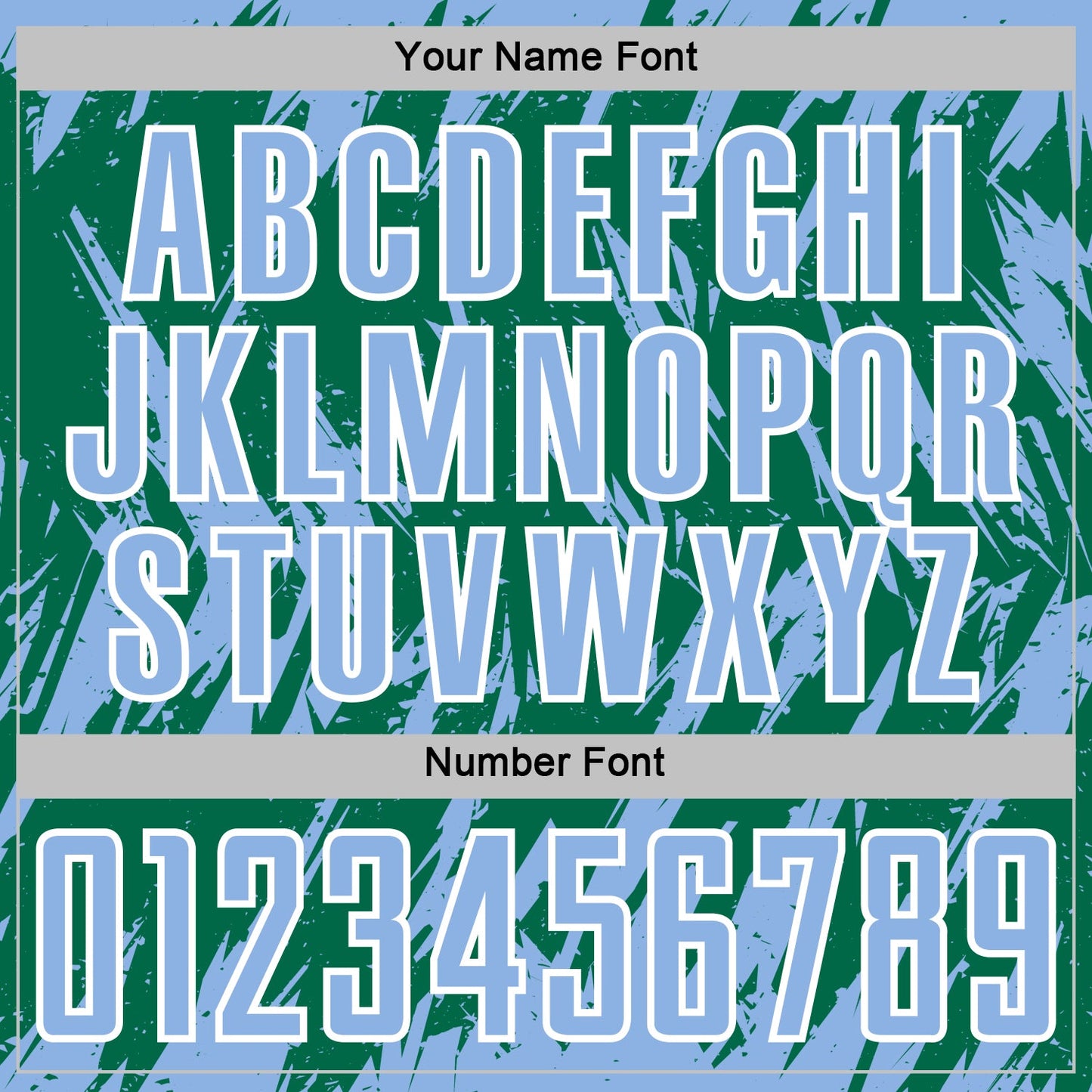 Custom Kelly Green Light Blue-White Splatter Torn Sharp Brush Stroke Sublimation Soccer Uniform Jersey view 6