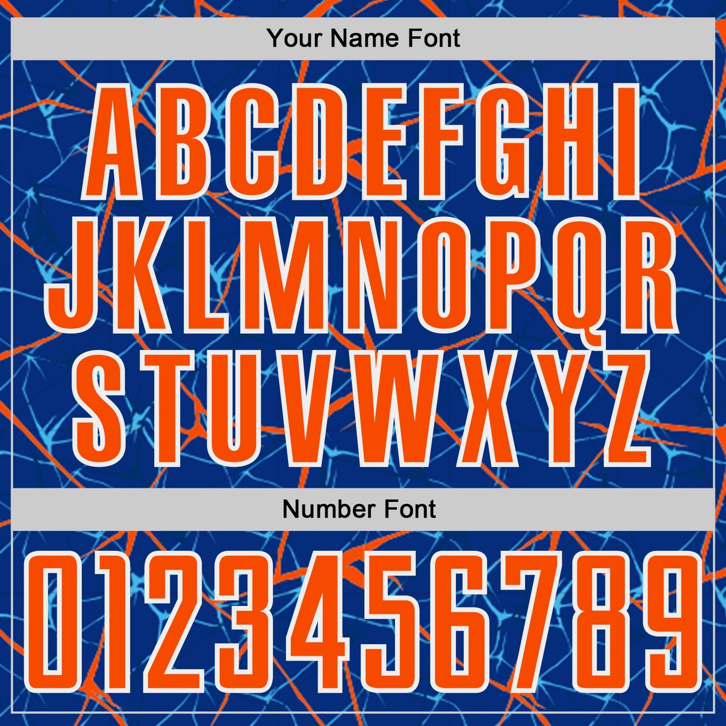 Custom Royal Orange-White Abstract Network Crackle Sublimation Soccer Uniform Jersey view 6
