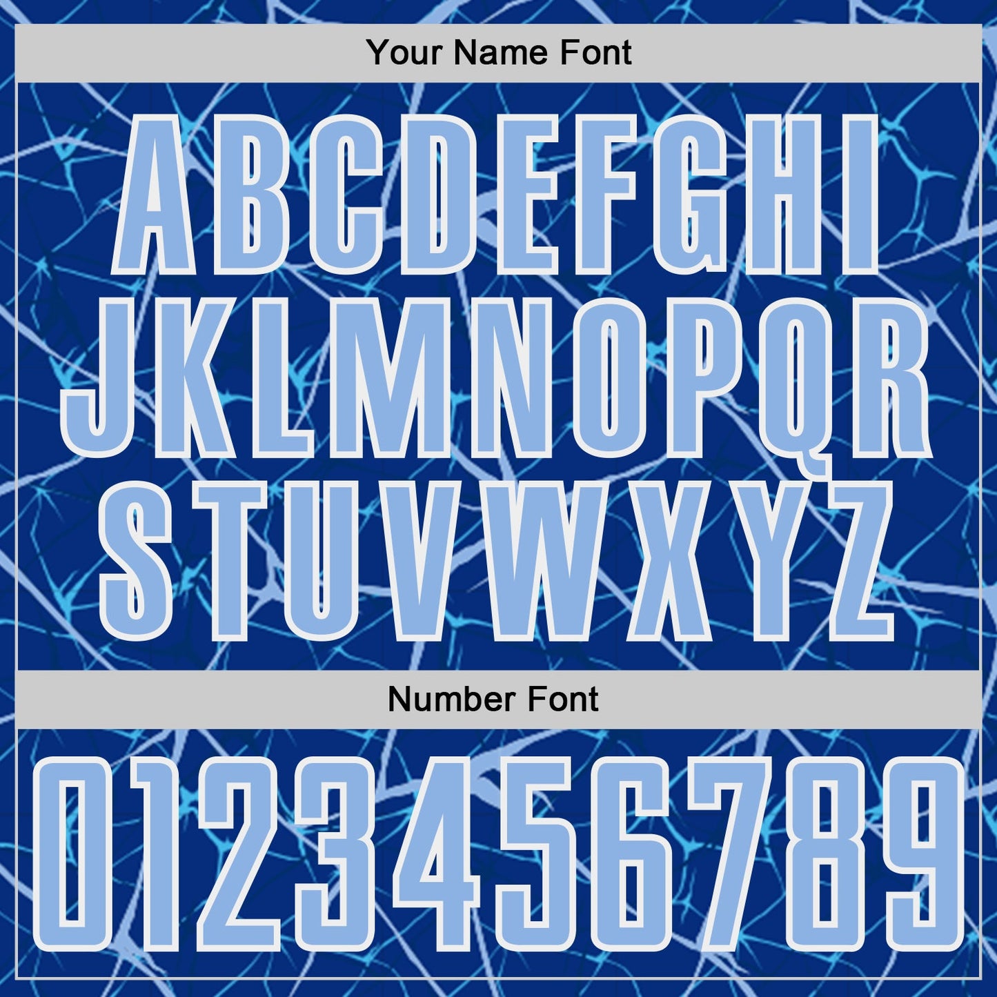 Custom Royal Light Blue-White Abstract Network Crackle Sublimation Soccer Uniform Jersey view 6