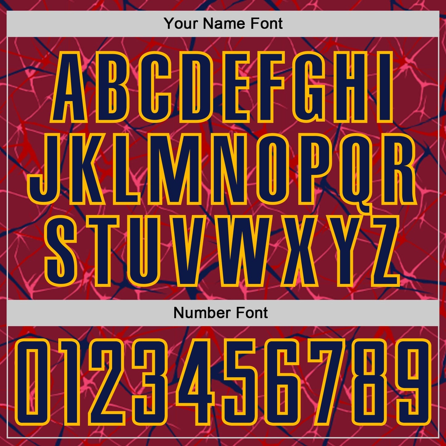 Custom Crimson Navy-Gold Abstract Network Crackle Sublimation Soccer Uniform Jersey view 6