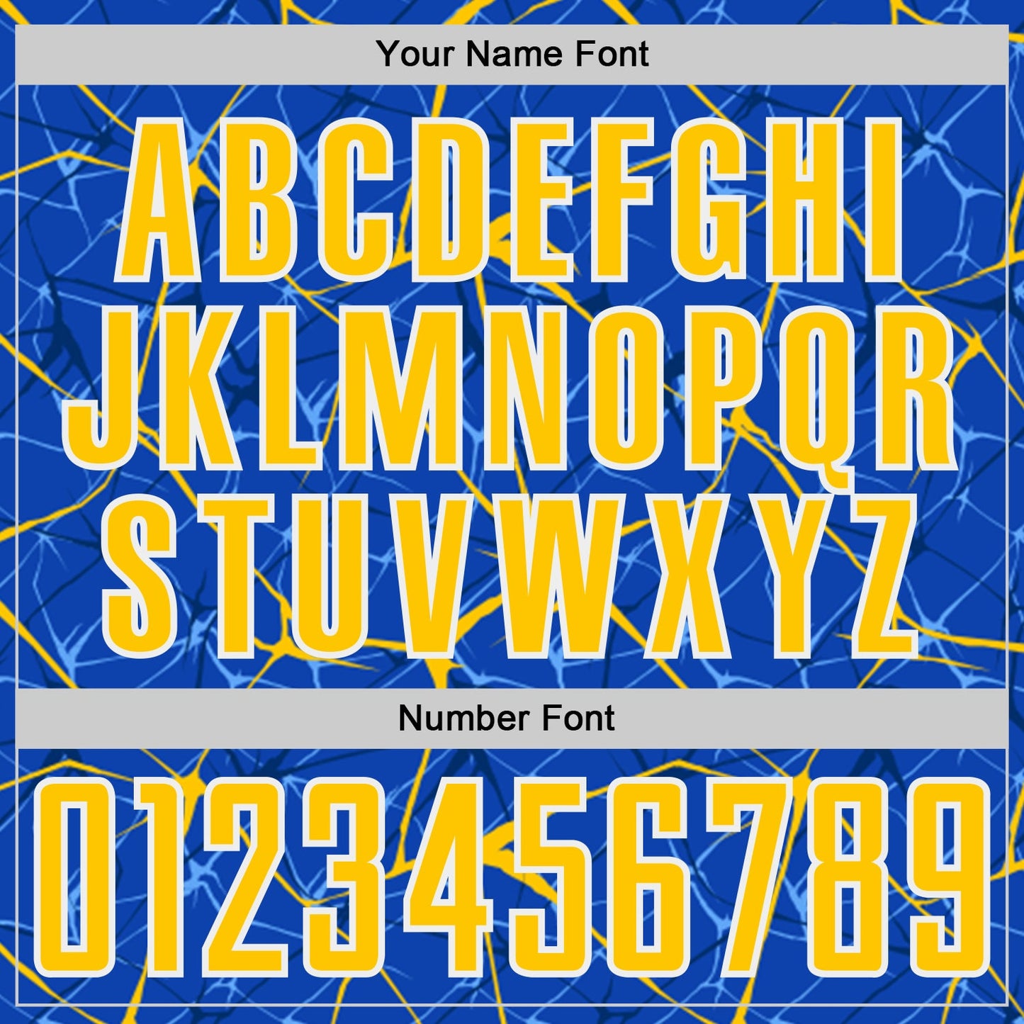 Custom Thunder Blue Yellow-White Abstract Network Crackle Sublimation Soccer Uniform Jersey view 6