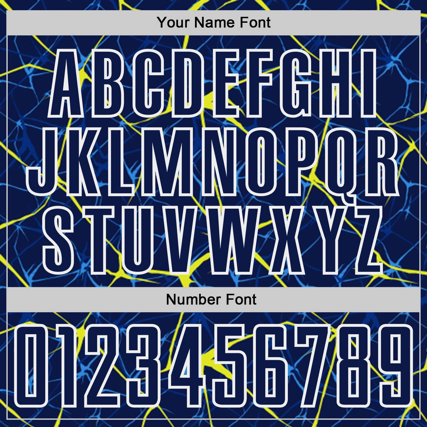 Custom Navy Neon Yellow-White Abstract Network Crackle Sublimation Soccer Uniform Jersey view 6