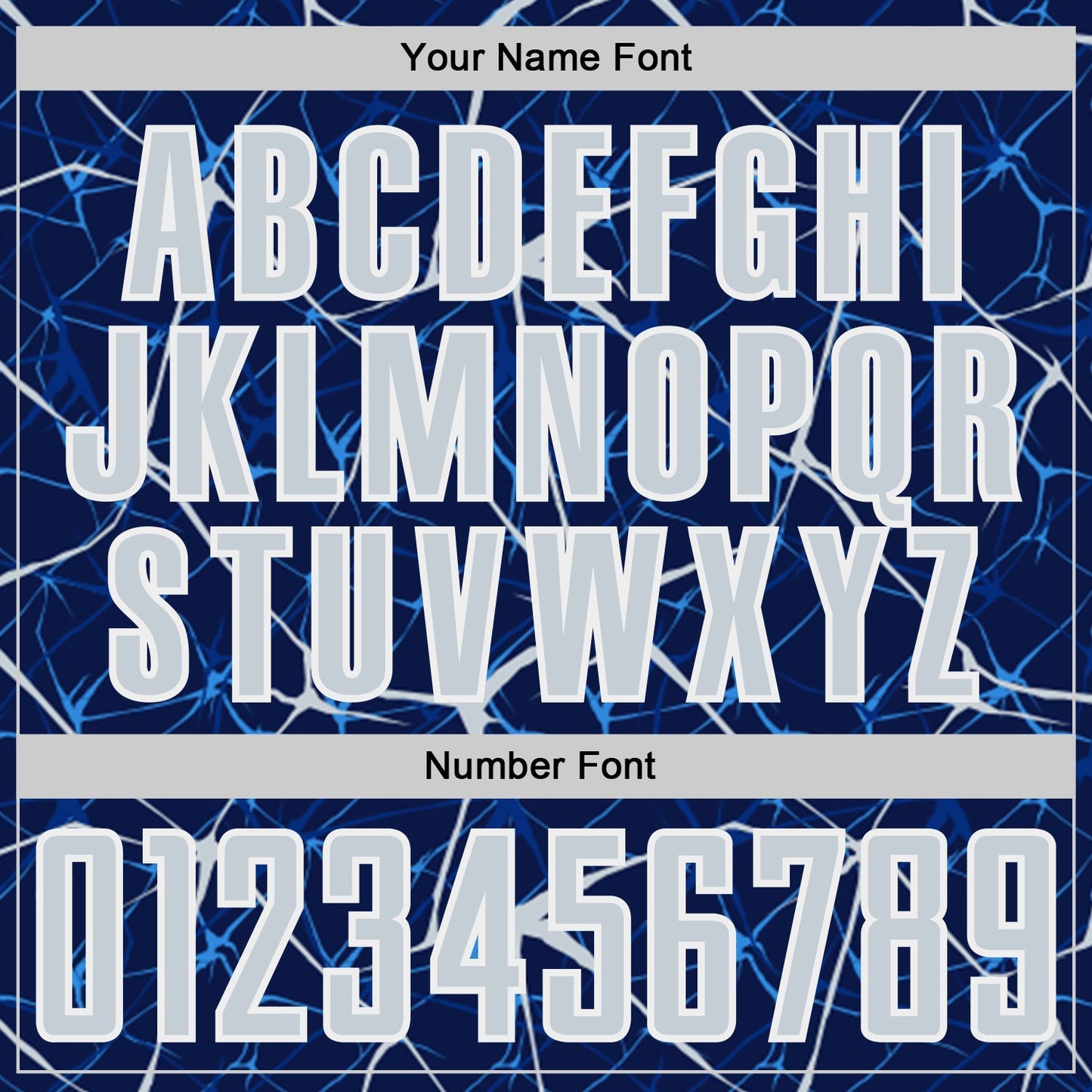 Custom Navy Silver-White Abstract Network Crackle Sublimation Soccer Uniform Jersey view 6