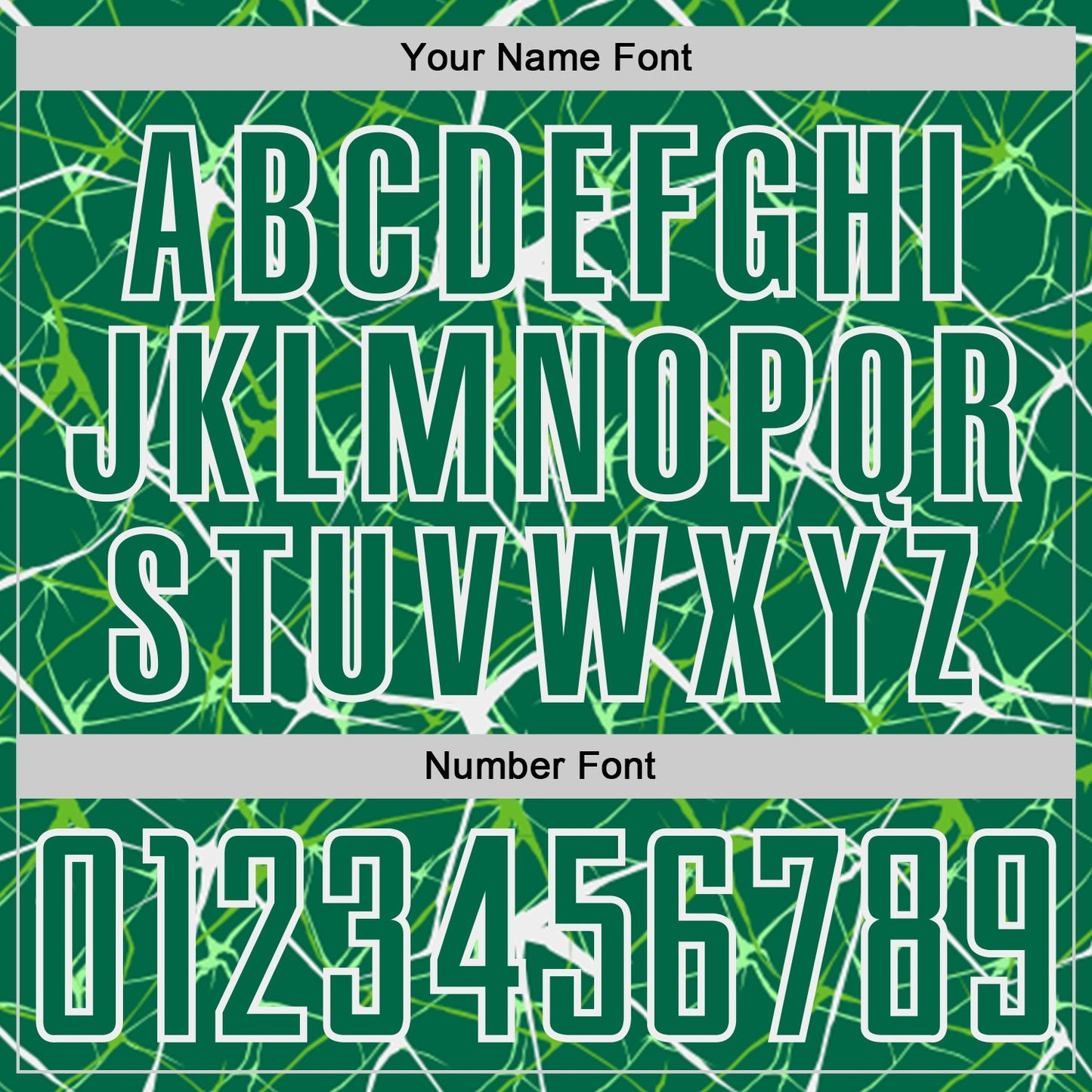 Custom Kelly Green-White Abstract Network Crackle Sublimation Soccer Uniform Jersey view 6