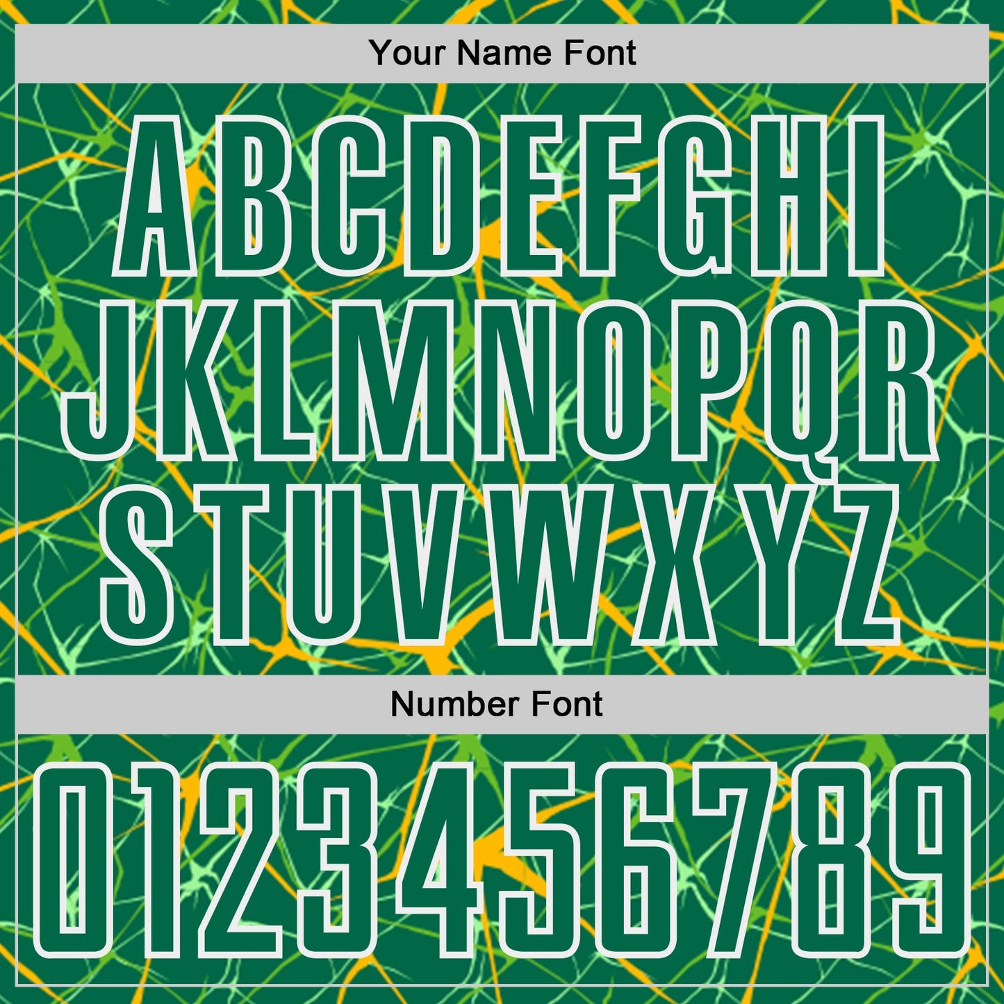 Custom Kelly Green Gold-White Abstract Network Crackle Sublimation Soccer Uniform Jersey view 6
