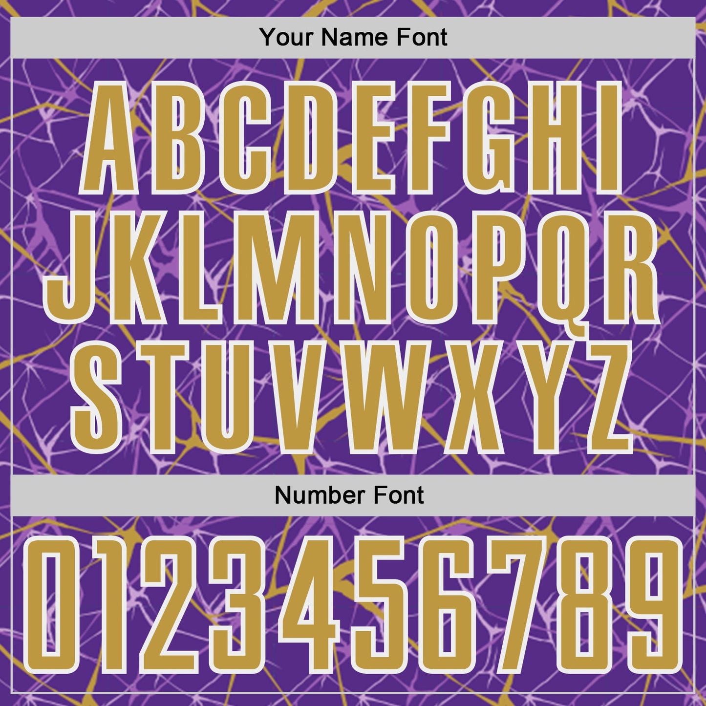 Custom Purple Old Gold-White Abstract Network Crackle Sublimation Soccer Uniform Jersey view 6
