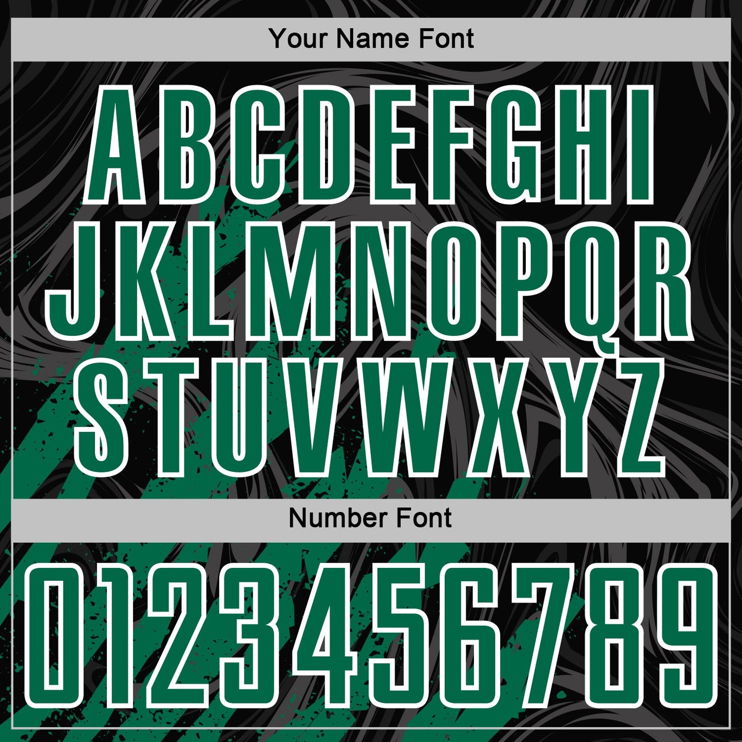 Custom Black Kelly Green-White Brush Stroke Splatter Liquid Swirl Sublimation Soccer Uniform Jersey view 6