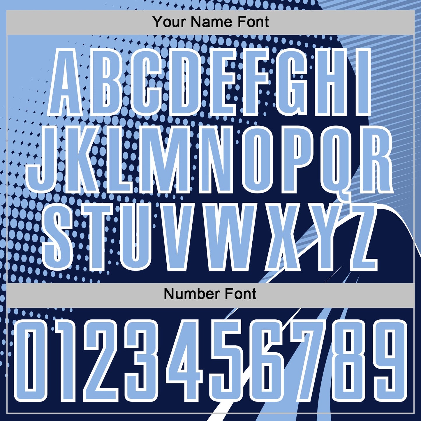 Custom Navy Light Blue-White Halftone Dot Dynamic Curve Stripe Sublimation Soccer Uniform Jersey view 6