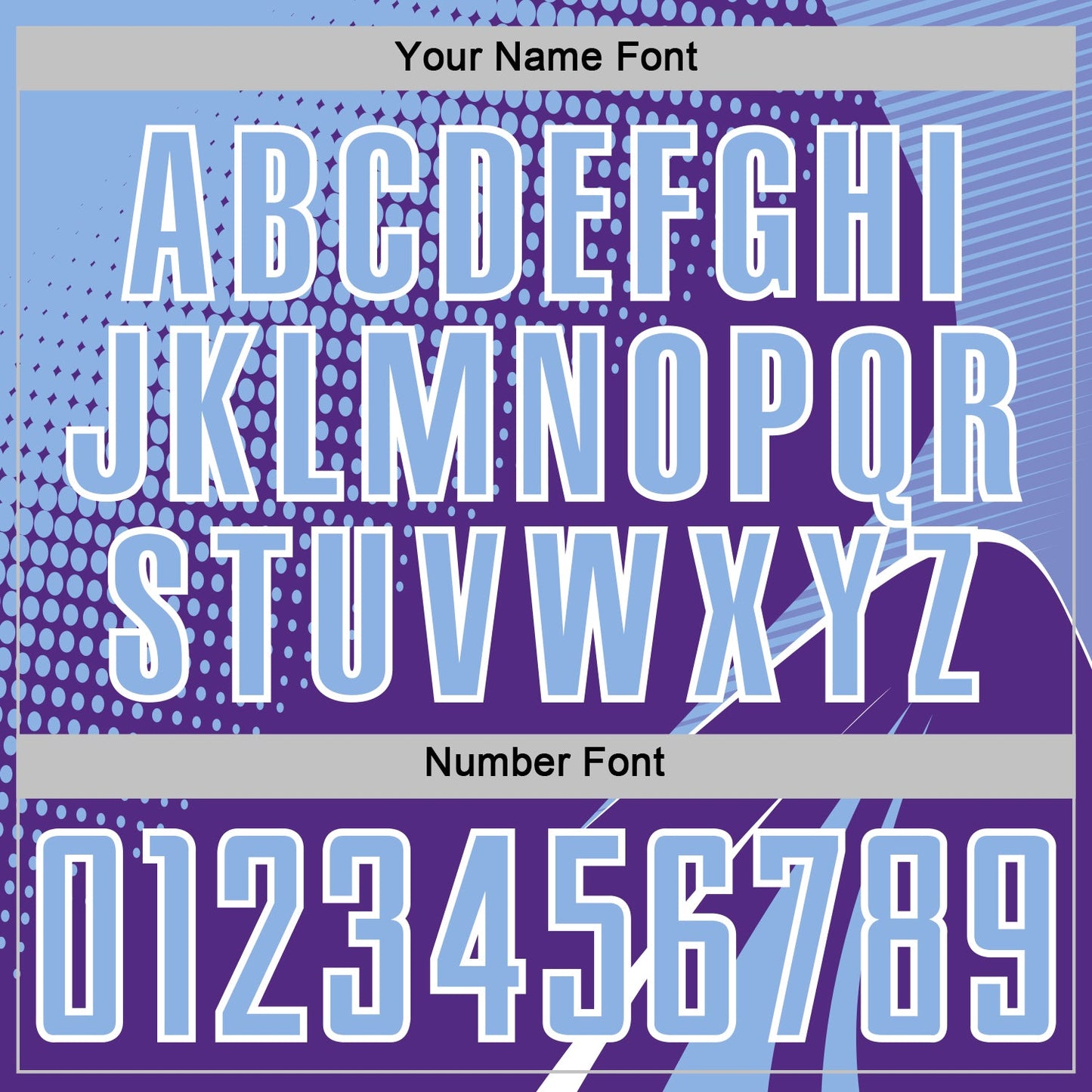 Custom Purple Light Blue-White Halftone Dot Dynamic Curve Stripe Sublimation Soccer Uniform Jersey view 6