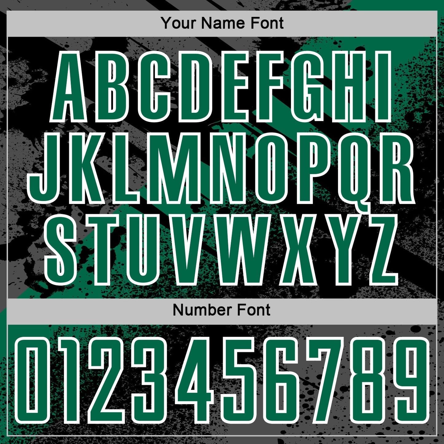 Custom Black Kelly Green-White Grunge Splatter Brush Stroke Sublimation Soccer Uniform Jersey view 6