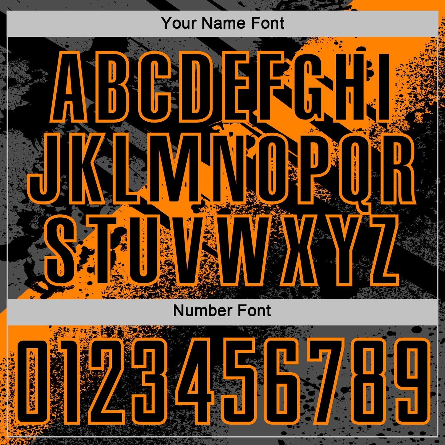 Custom Black-Bay Orange Grunge Splatter Brush Stroke Sublimation Soccer Uniform Jersey view 6