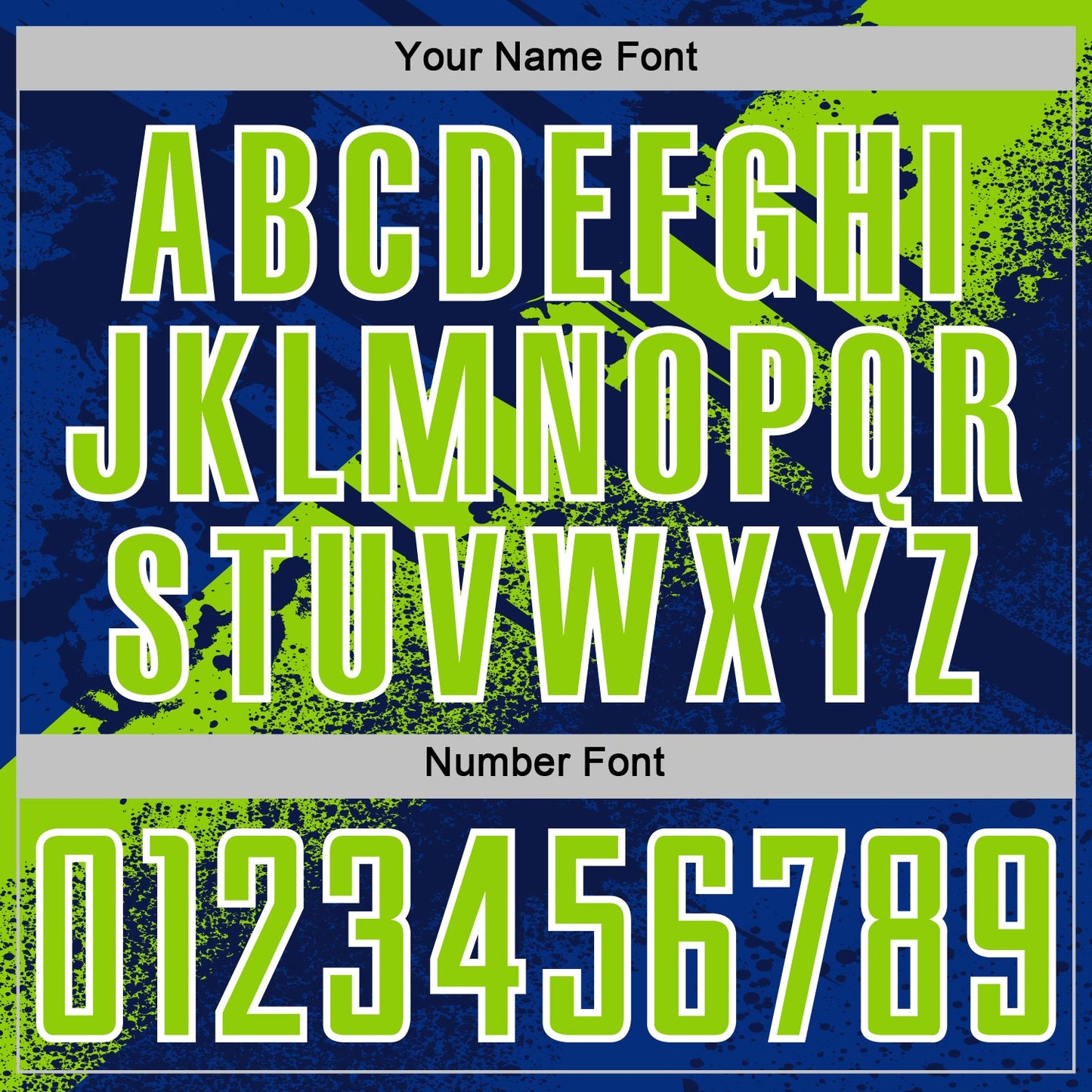 Custom Navy Neon Green-White Grunge Splatter Brush Stroke Sublimation Soccer Uniform Jersey view 6