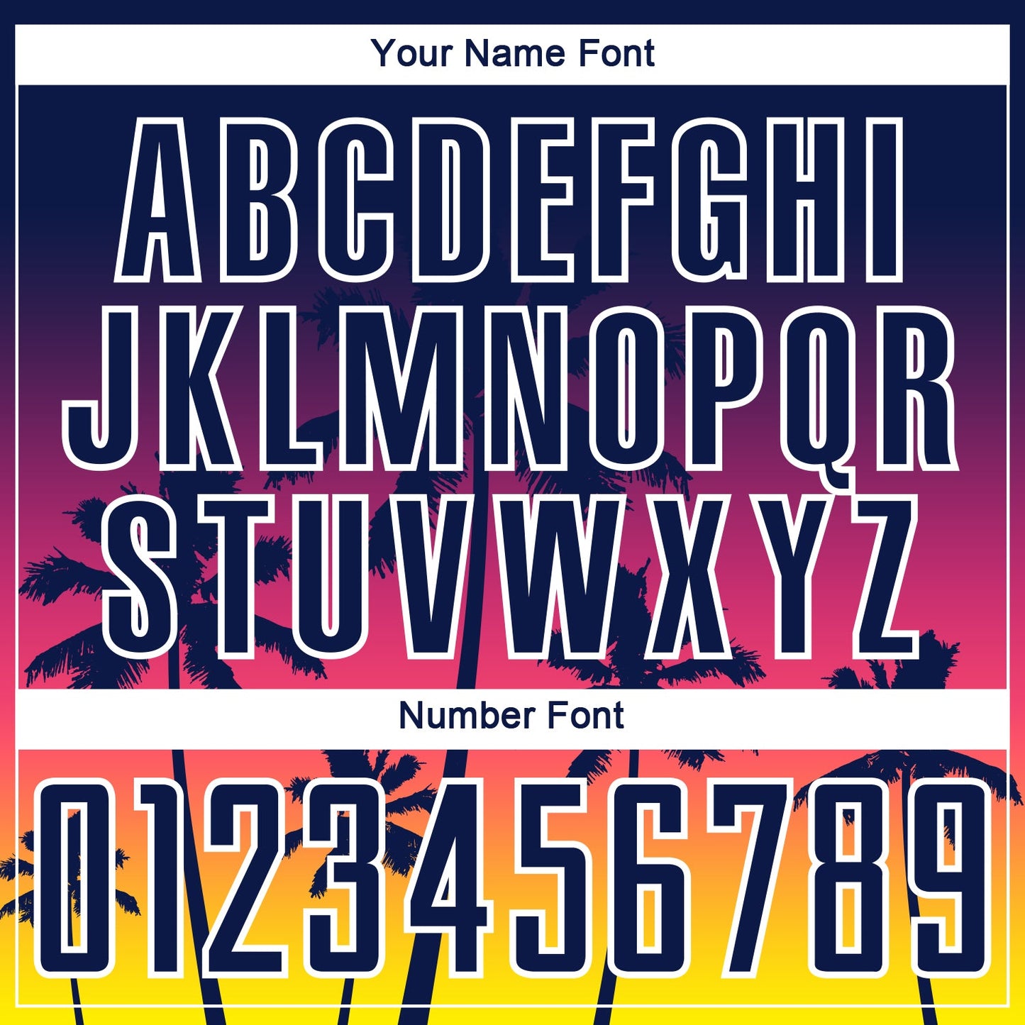 Custom Navy Neon Pink Light Yellow-White Tropical Hawaii Palm Trees Gradient Sublimation Soccer Uniform Jersey view 6