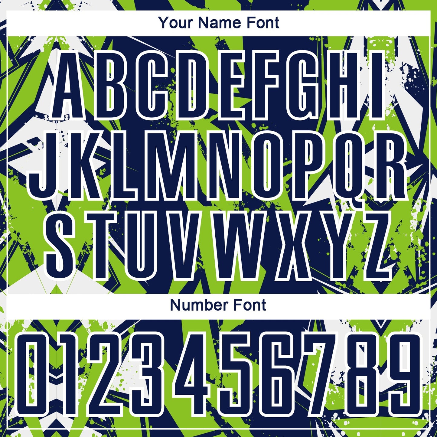 Custom Navy Neon Green-White Geometric Shard Grunge Splash Sublimation Soccer Uniform Jersey view 6