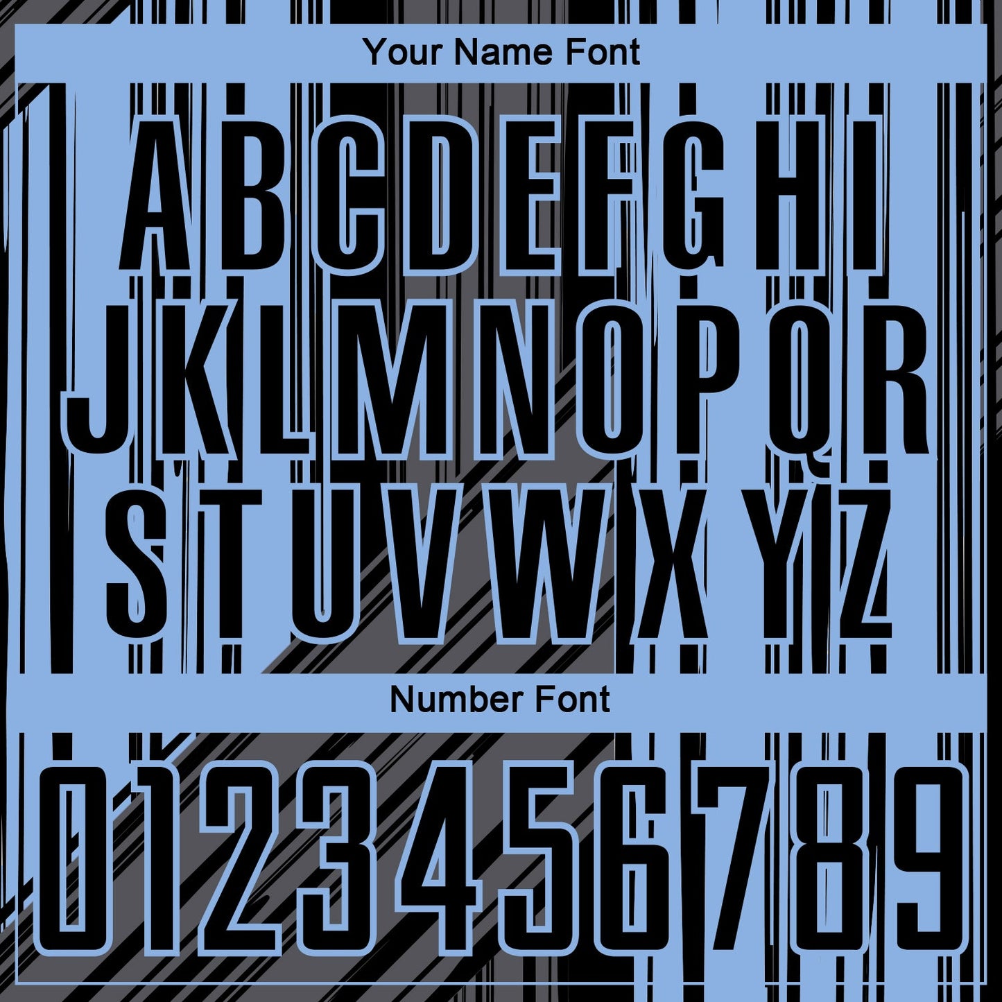 Custom Black-Light Blue Brush Stroke Fluid Stripes Sublimation Soccer Uniform Jersey view 6