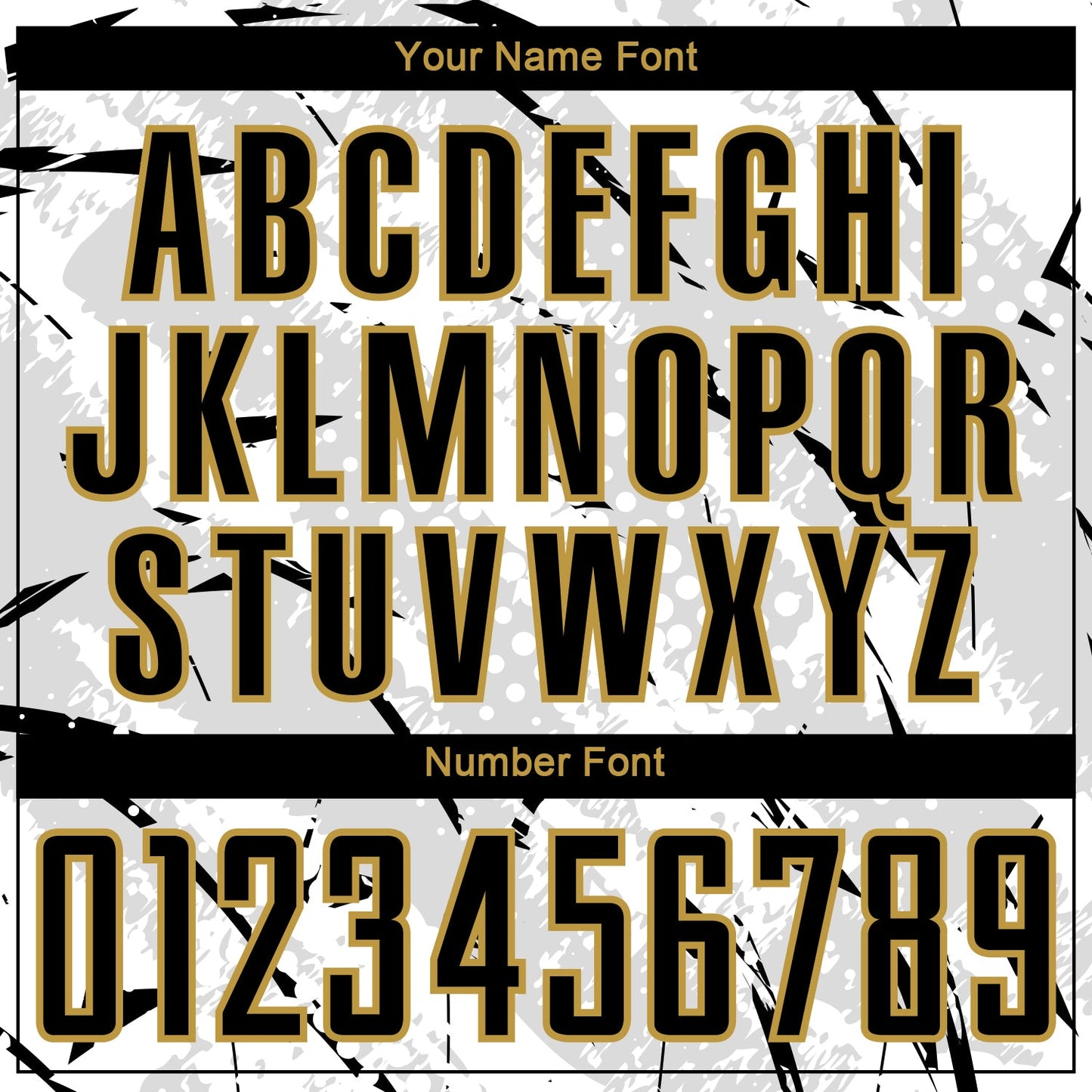 Custom White Black Gray-Old Gold Brush Stroke Slashes And Dot Grid Sublimation Soccer Uniform Jersey view 6