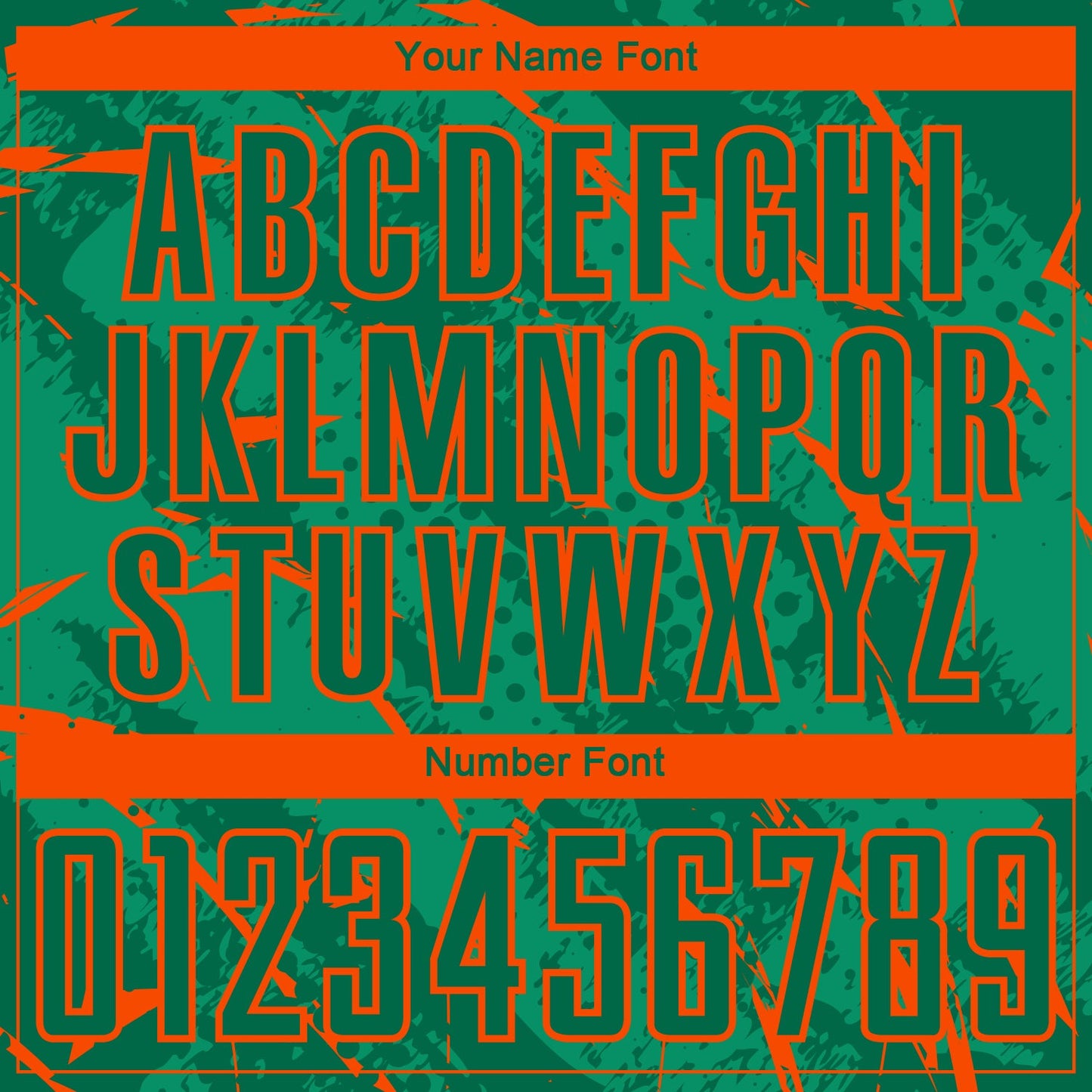 Custom Kelly Green-Orange Brush Stroke Slashes And Dot Grid Sublimation Soccer Uniform Jersey view 6